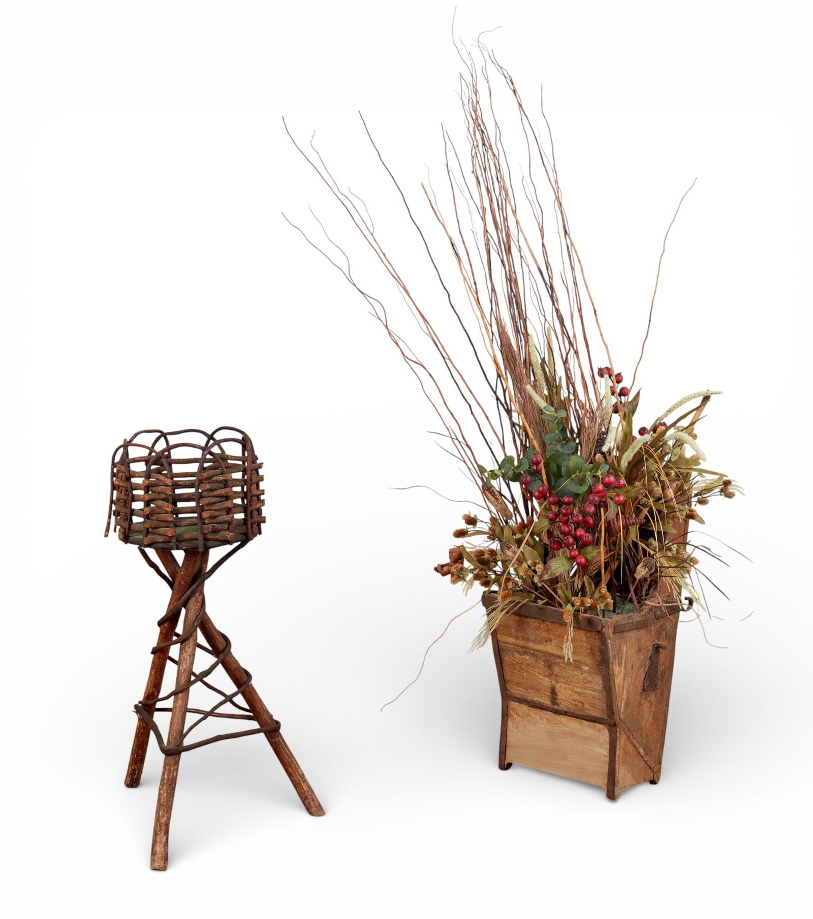 A group of two rustic planters (1 of 4)