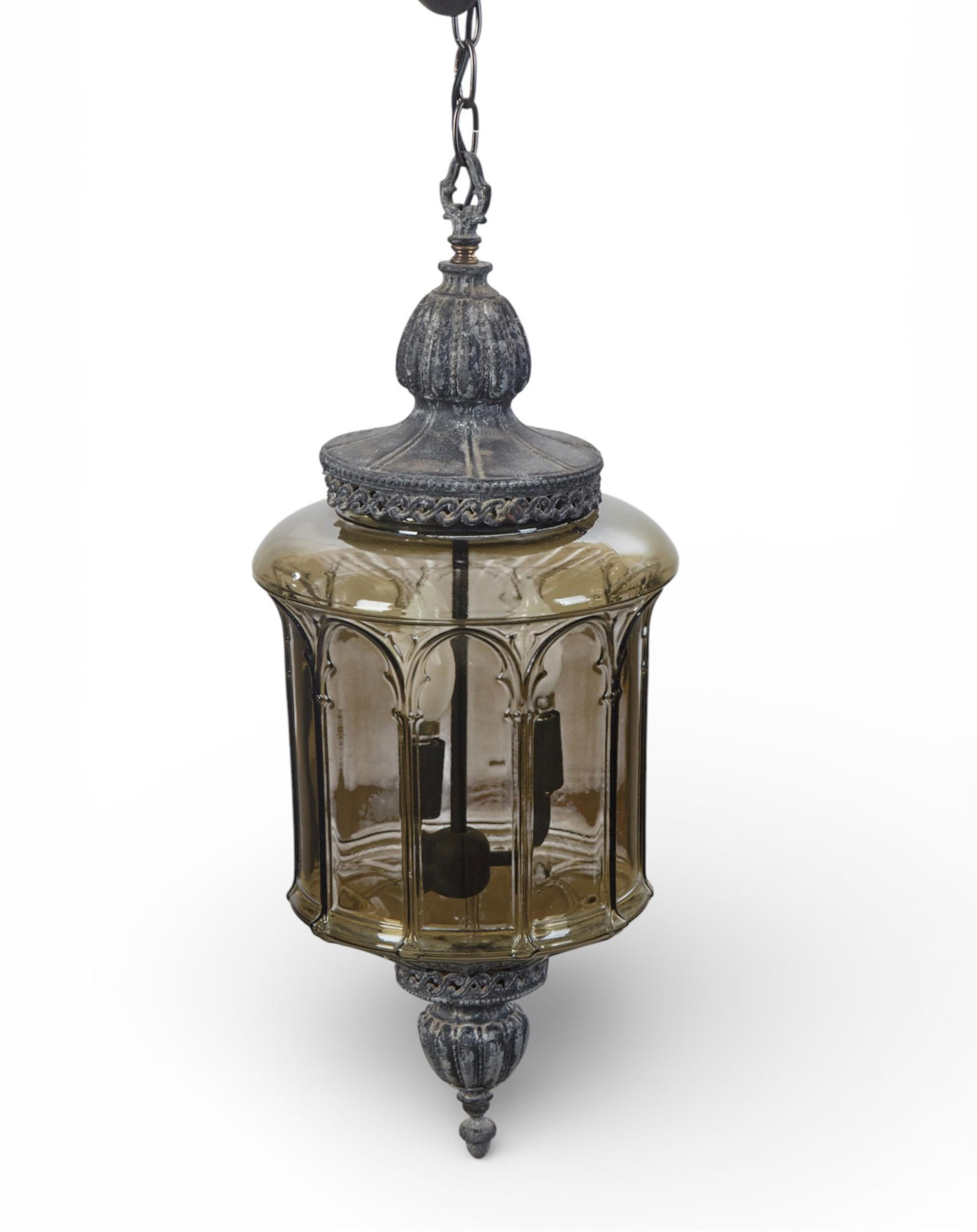 A vintage metal and glass light fixture (1 of 6)