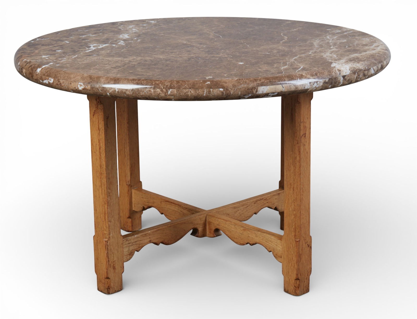A round marble top table - 4