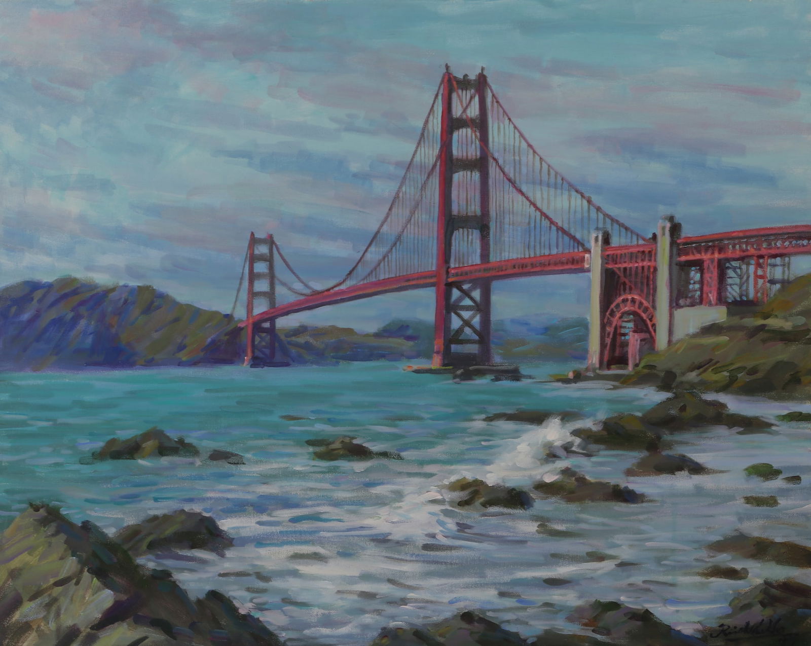 Richard Ho (American, 20th century), Iconic Bridge, oil on canvas, 24 x 30 in. (61 x 76.2 cm.) (1 of 4)