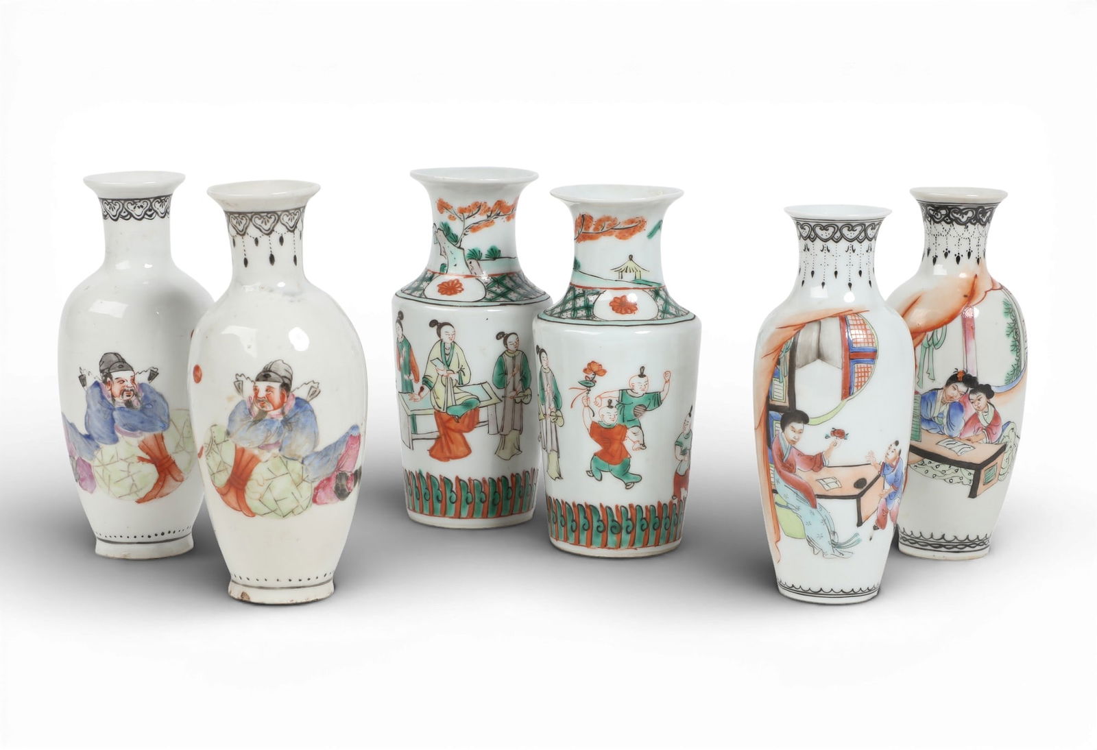 A group of six Chinese vases (1 of 3)