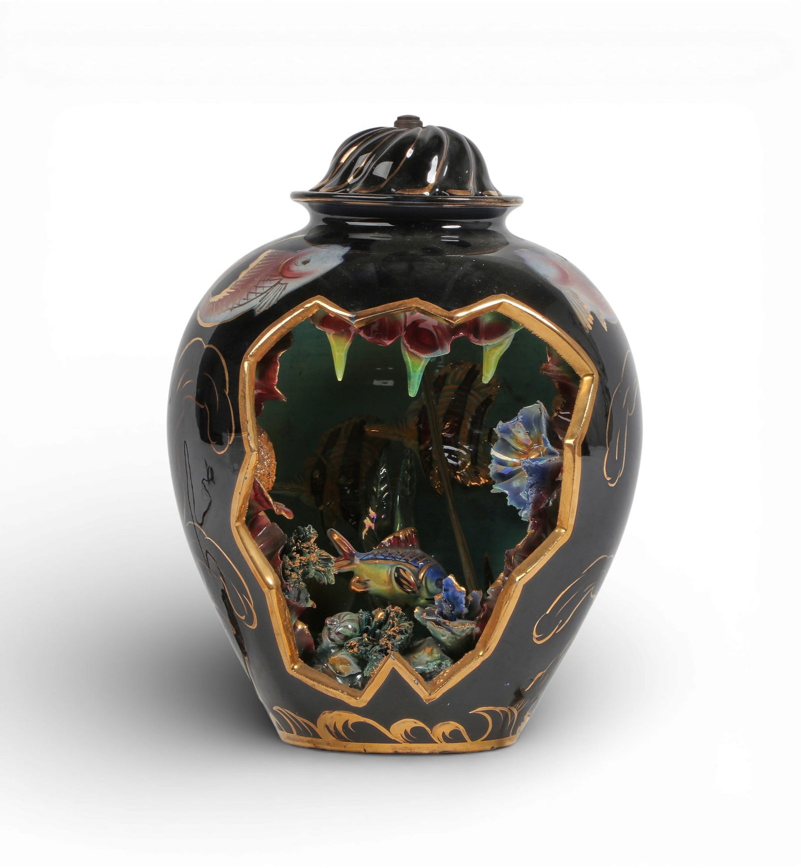 A vintage French Vallauris ceramic fish table lamp (1 of 8)