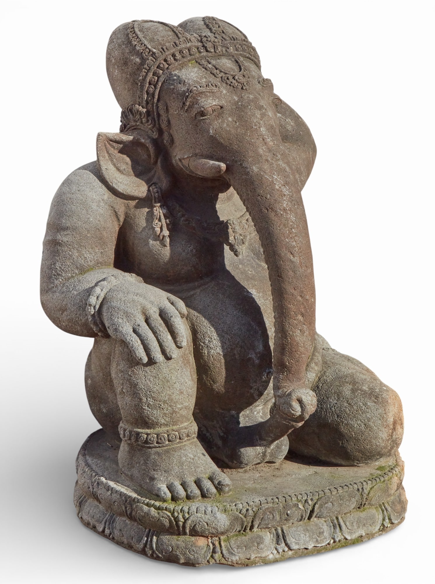 A carved stone statue of the Hindu deity Ganesha (1 of 7)