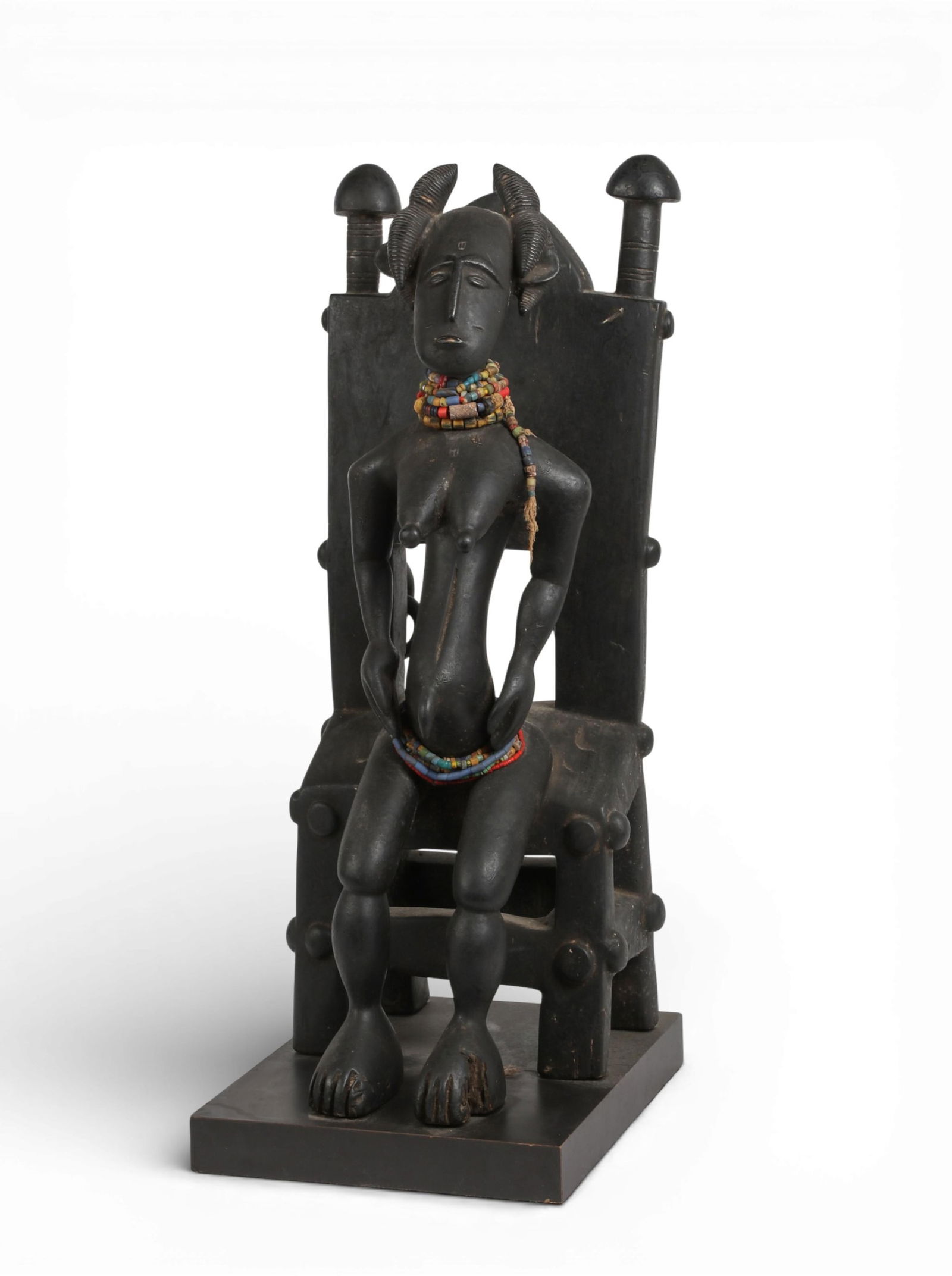 A large carved wood african tribal maternity figure (1 of 4)