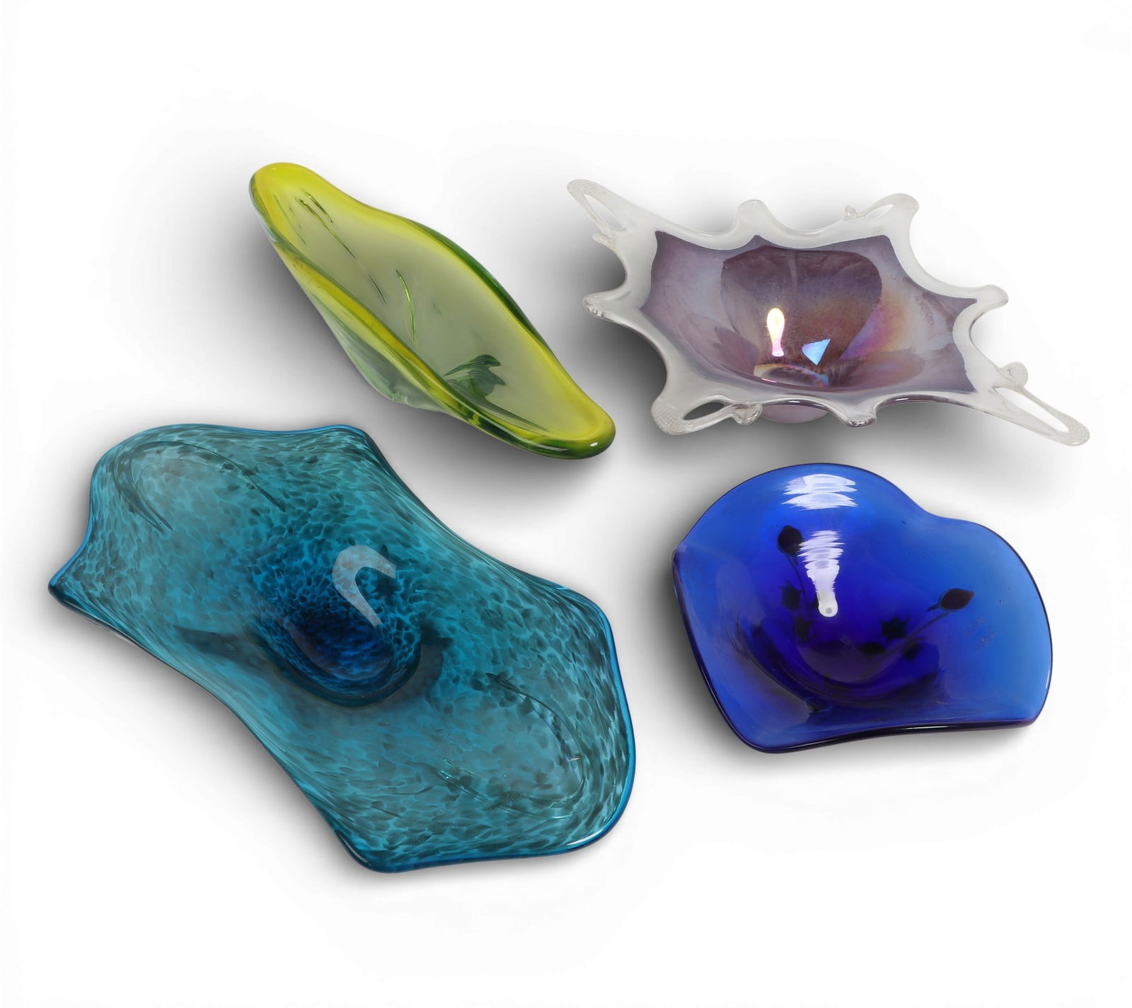 A group of four art glass bowls (1 of 6)