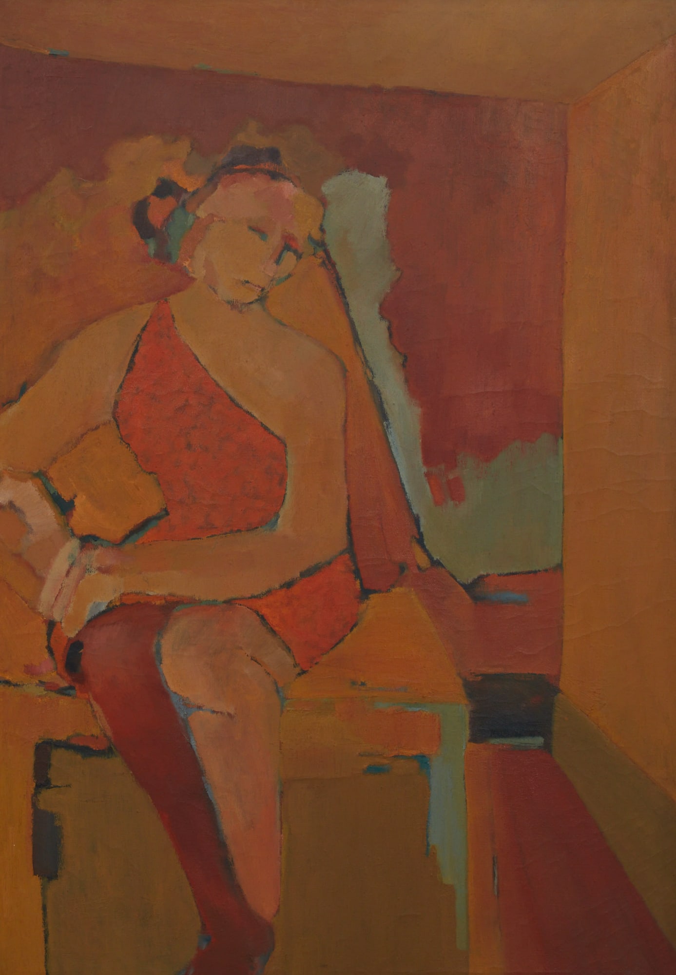 unknown McElhinney (unknown, 20th century), Seated figure, oil on canvas, 41 x 28in (104 x 71cm): unknown McElhinney unknown 20th century Seated figure oil on canvas signed McElhinney to verso 41 x 28in (104 x 71cm)
