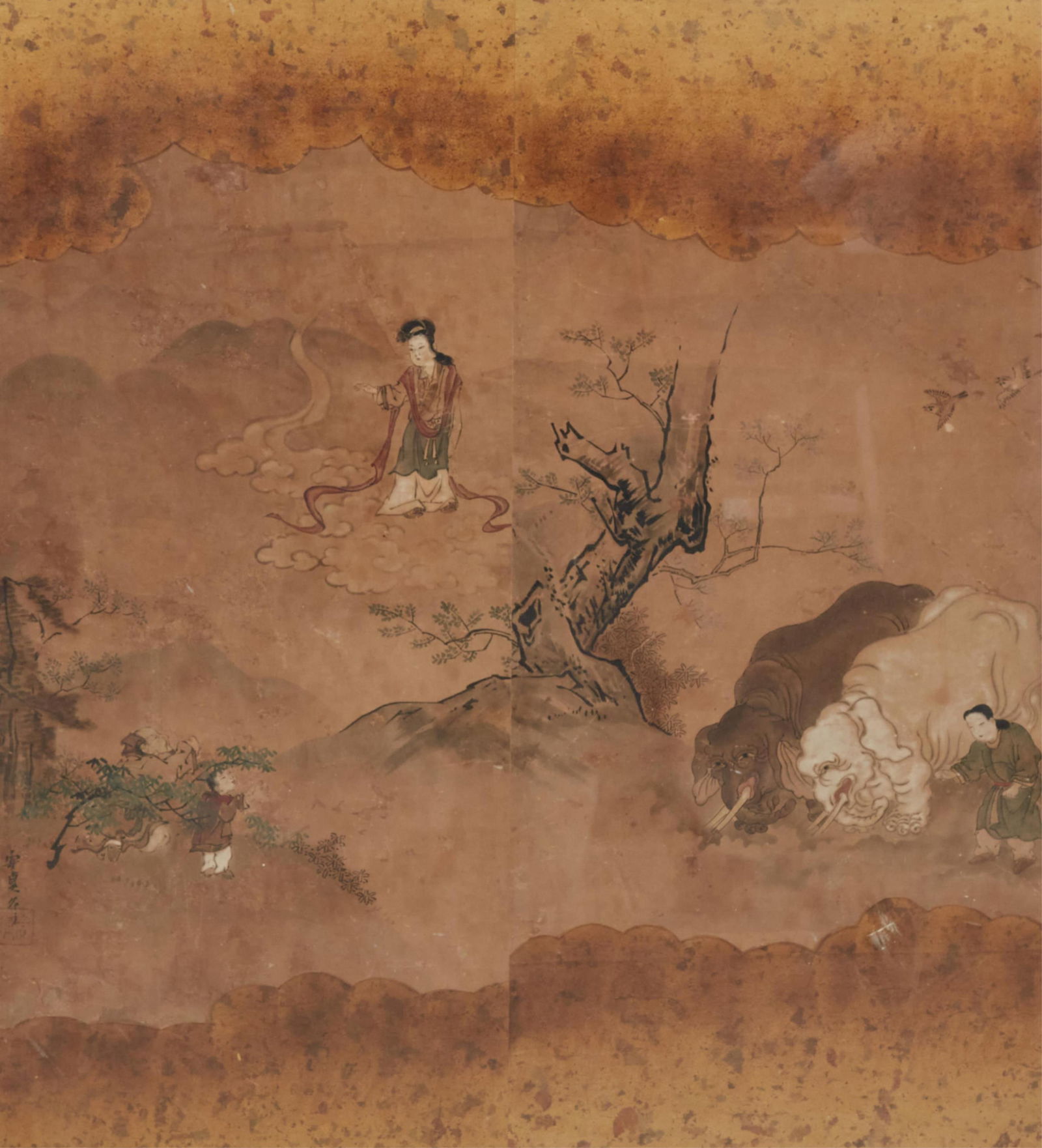 An Asian painting in a frame (1 of 4)