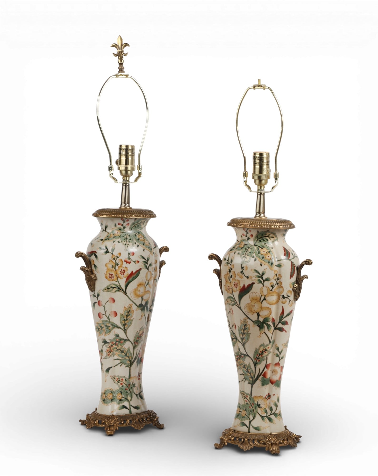 a pair of porcelain metal mounted table lamps (1 of 4)