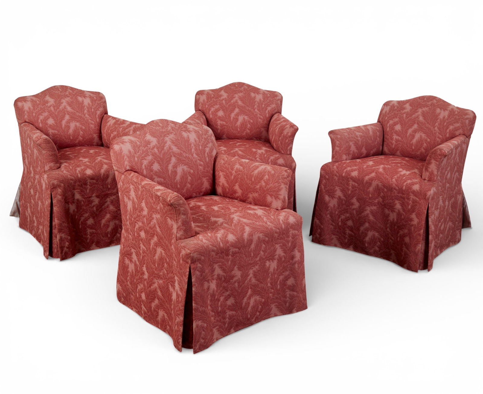 A set of four upholstered swivel armchairs (1 of 5)