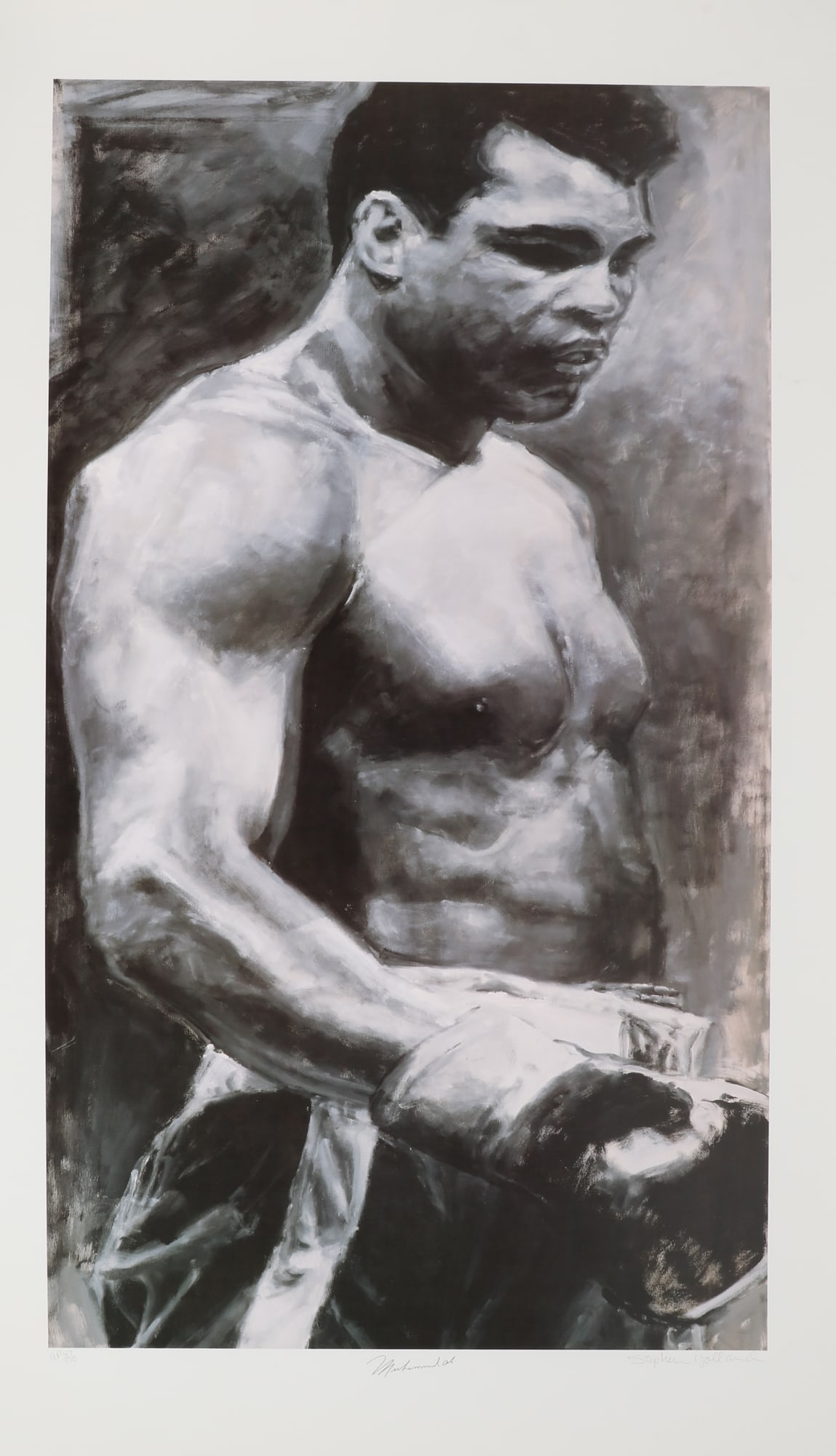 Stephen Holland (American, b. 1941), Muhammad Ali, signed, offset reproduction on heavy poster (1 of 4)