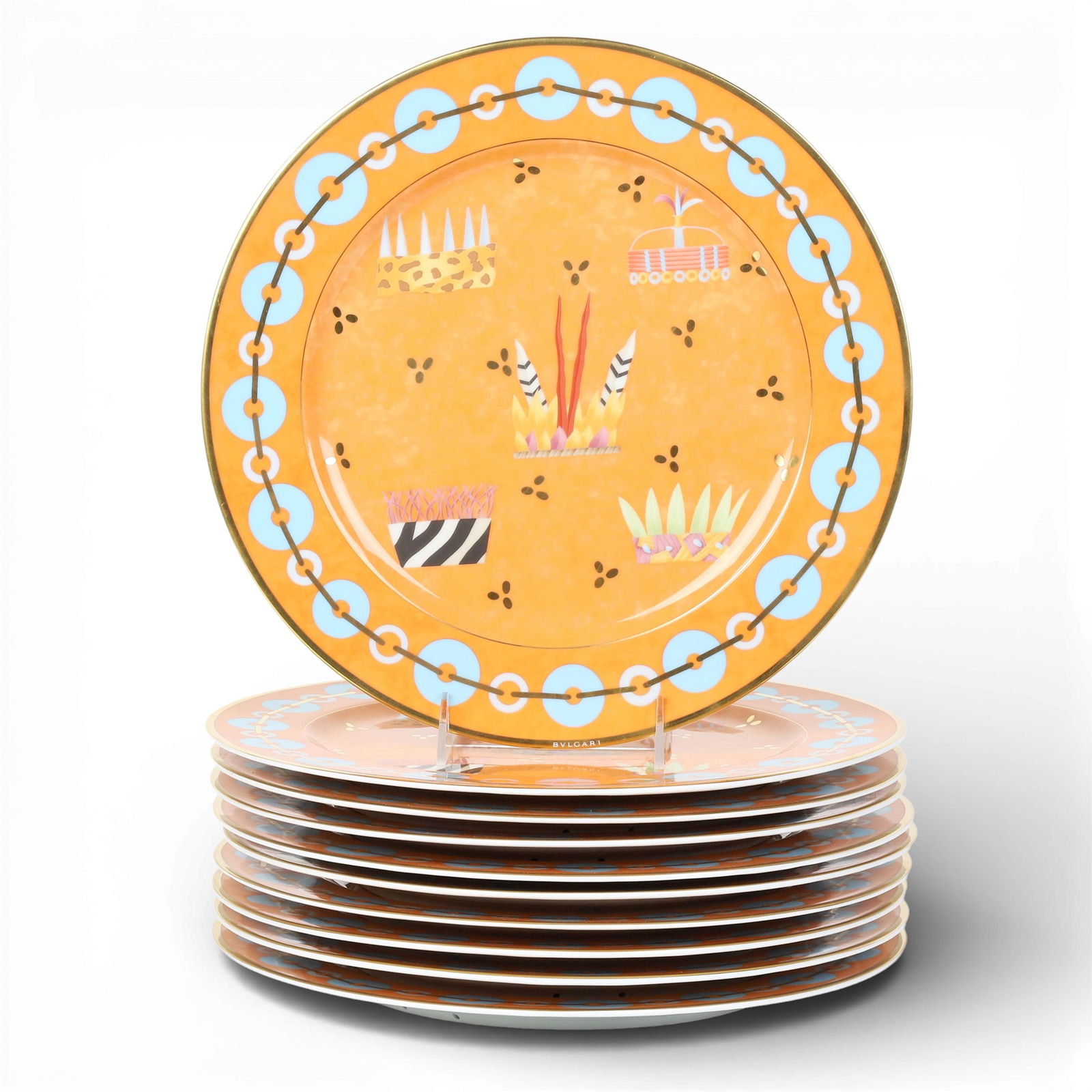 A group of ten Bvlgari limited edition plates: A group of ten Bvlgari limited edition plates Diameter 12 in. (30.5 cm.)