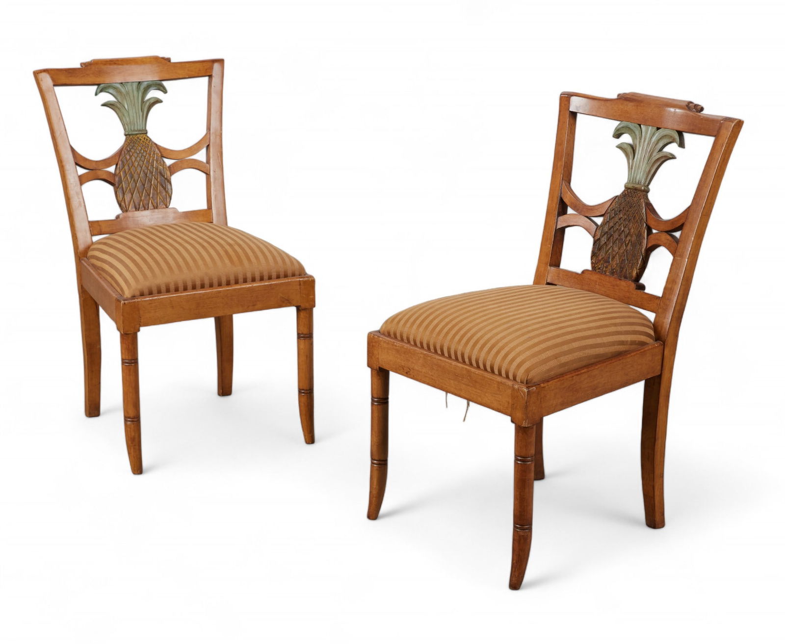 A pair of modern carved and painted wood side chairs (1 of 6)