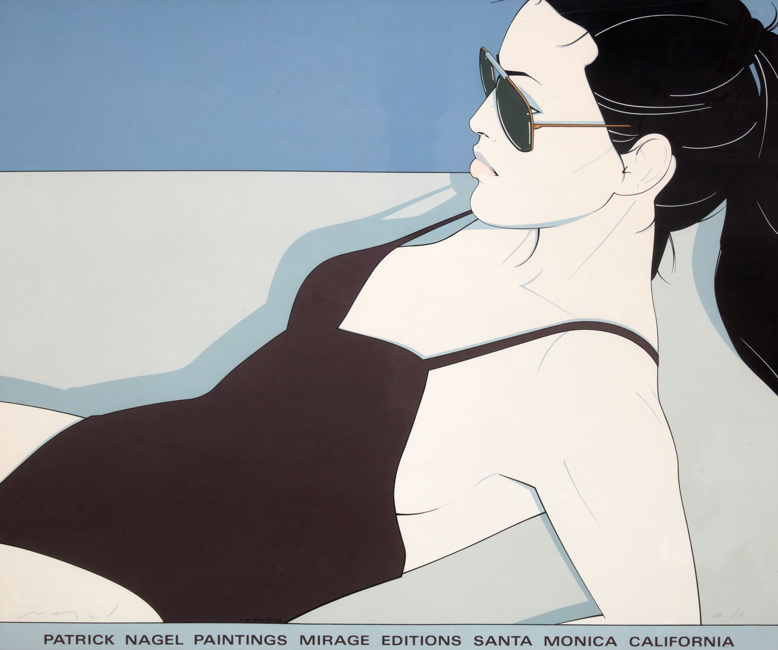 Patrick Nagel (American, 1945-1984), Shades, 1982, screenprint in colors on wove paper, 30 x 25in (1 of 3)