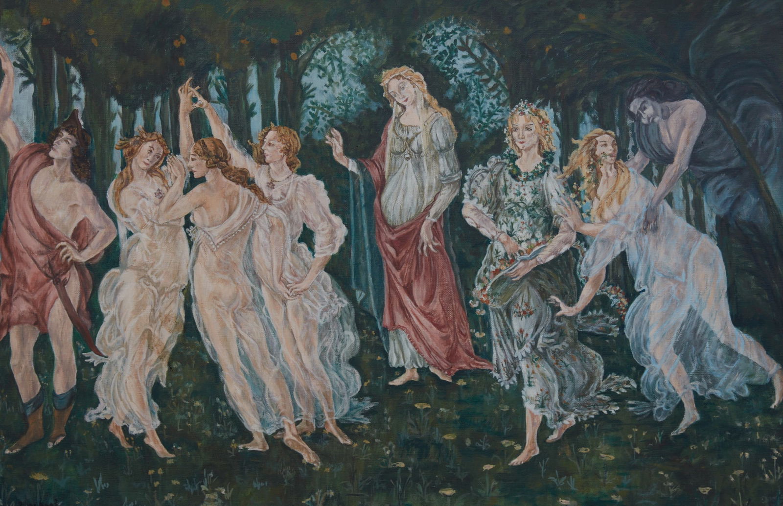 An outdoor painting of people dancing (1 of 4)