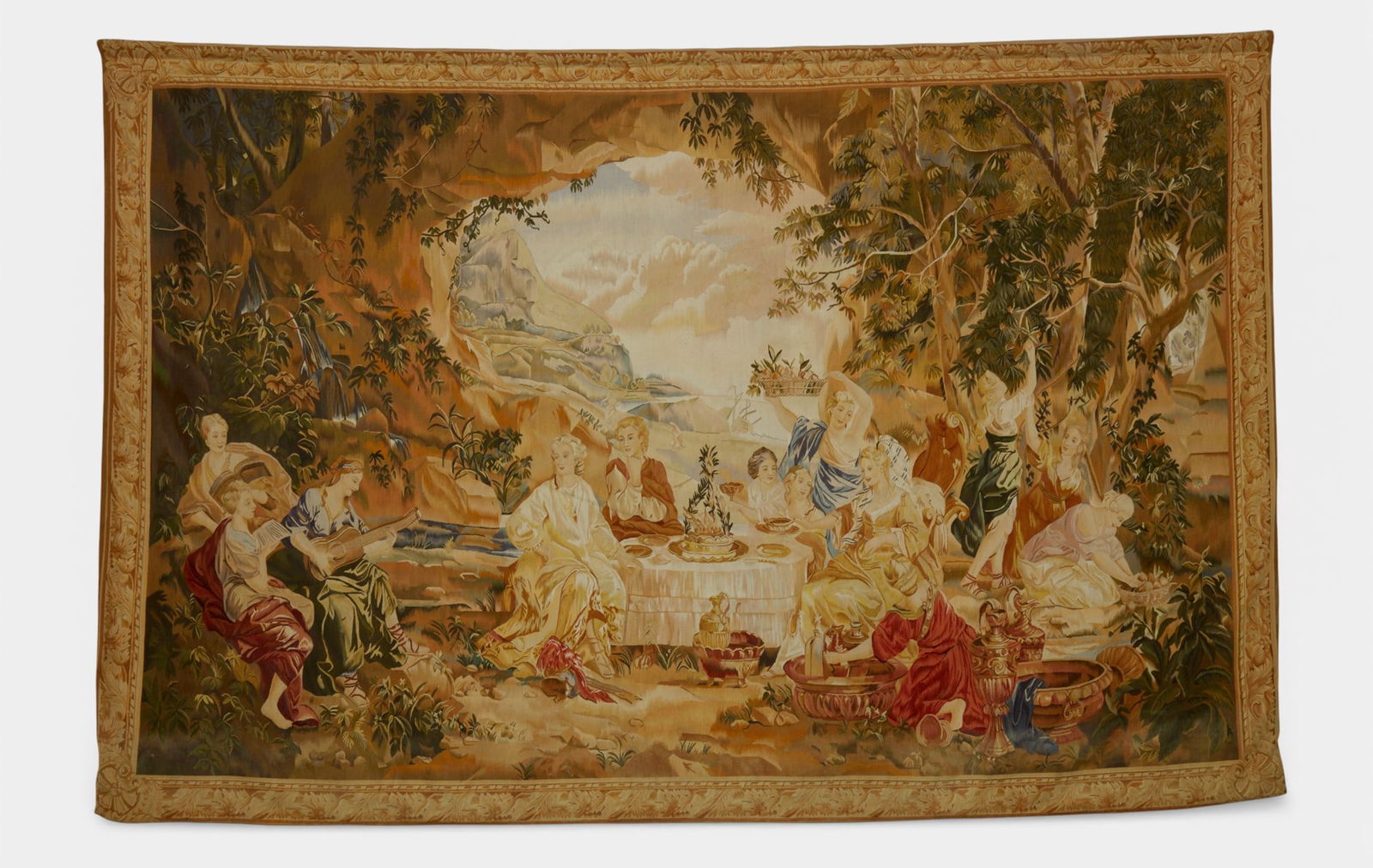 A large tapestry depicting an outdoor banquet (1 of 5)