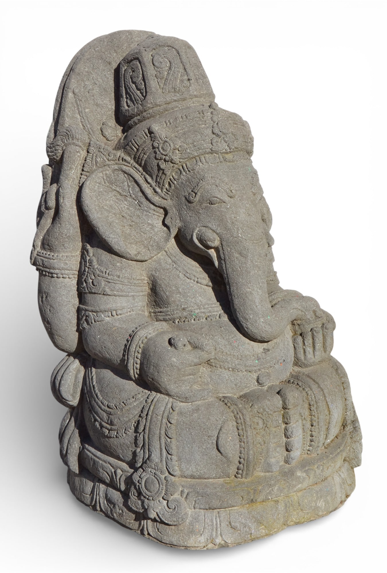 A carved stone statue of the Hindu deity Ganesha (1 of 5)