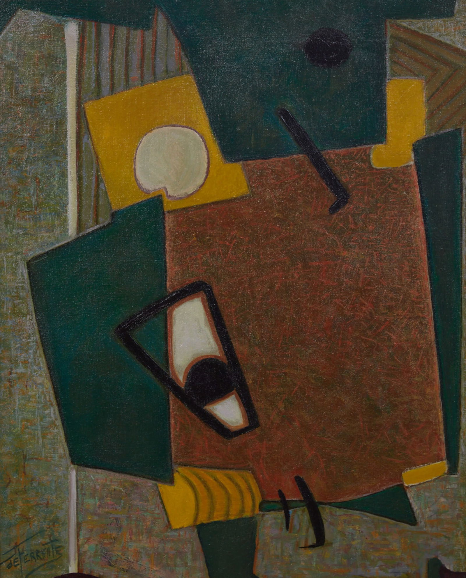 Mario De Ferrante (Italian, 1898-1992), Abstract, oil on canvas, painting 36 x 30 in. (91.4 x 76.2 (1 of 4)