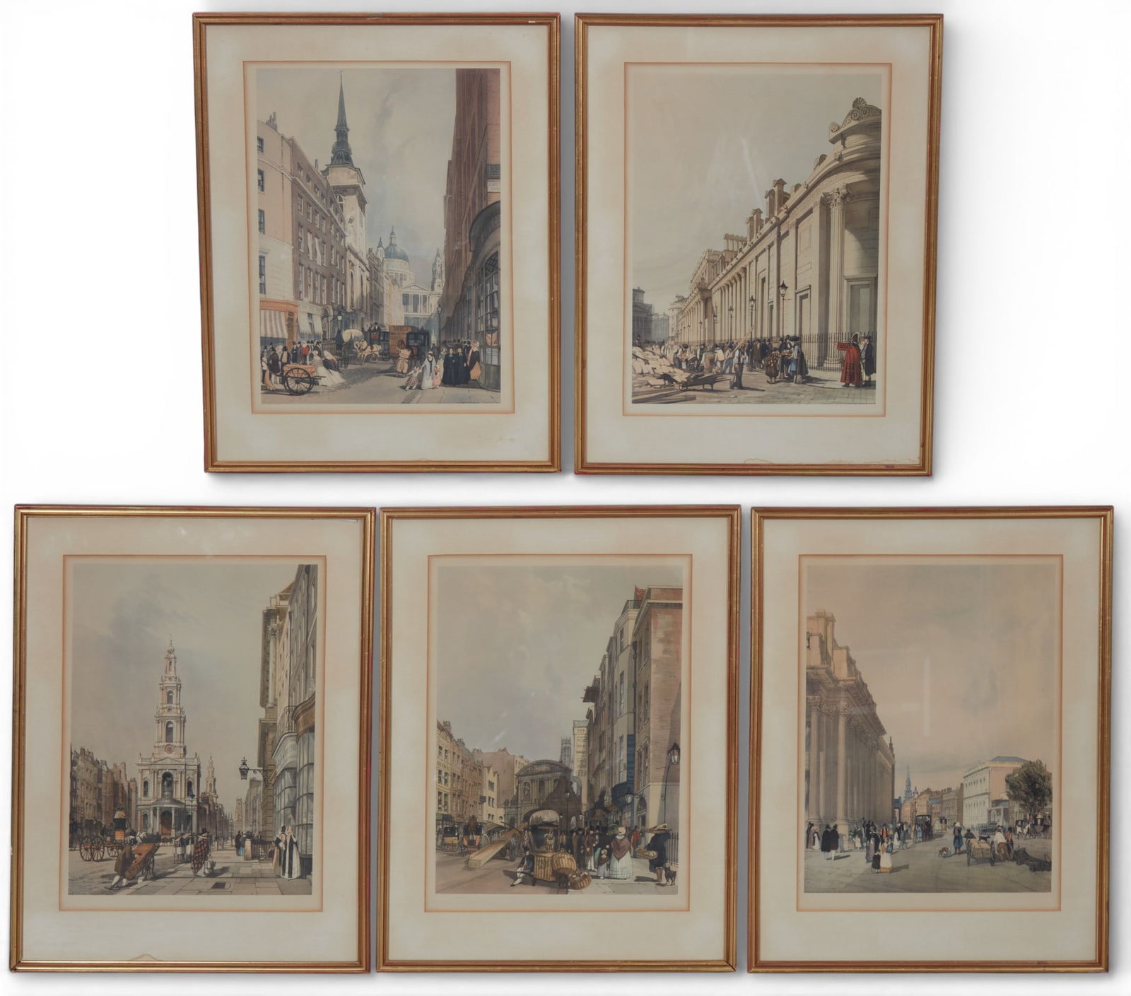A group of five framed cityscapes of London after Thomas Shotter Boys (1 of 8)