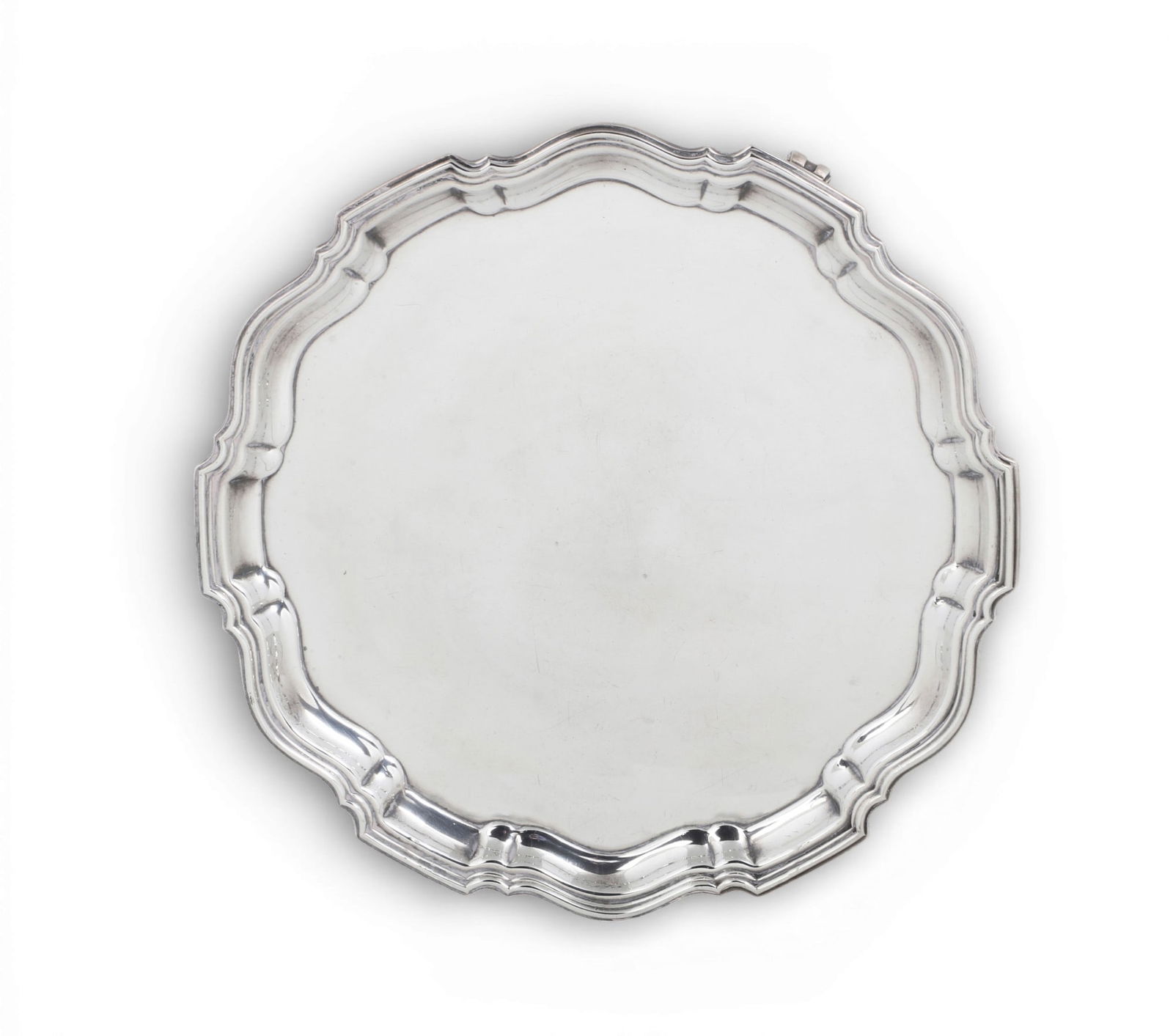 An English sterling silver footed waiter, Mappin & Webb, Ltd, Birmingham, 1930 (1 of 3)