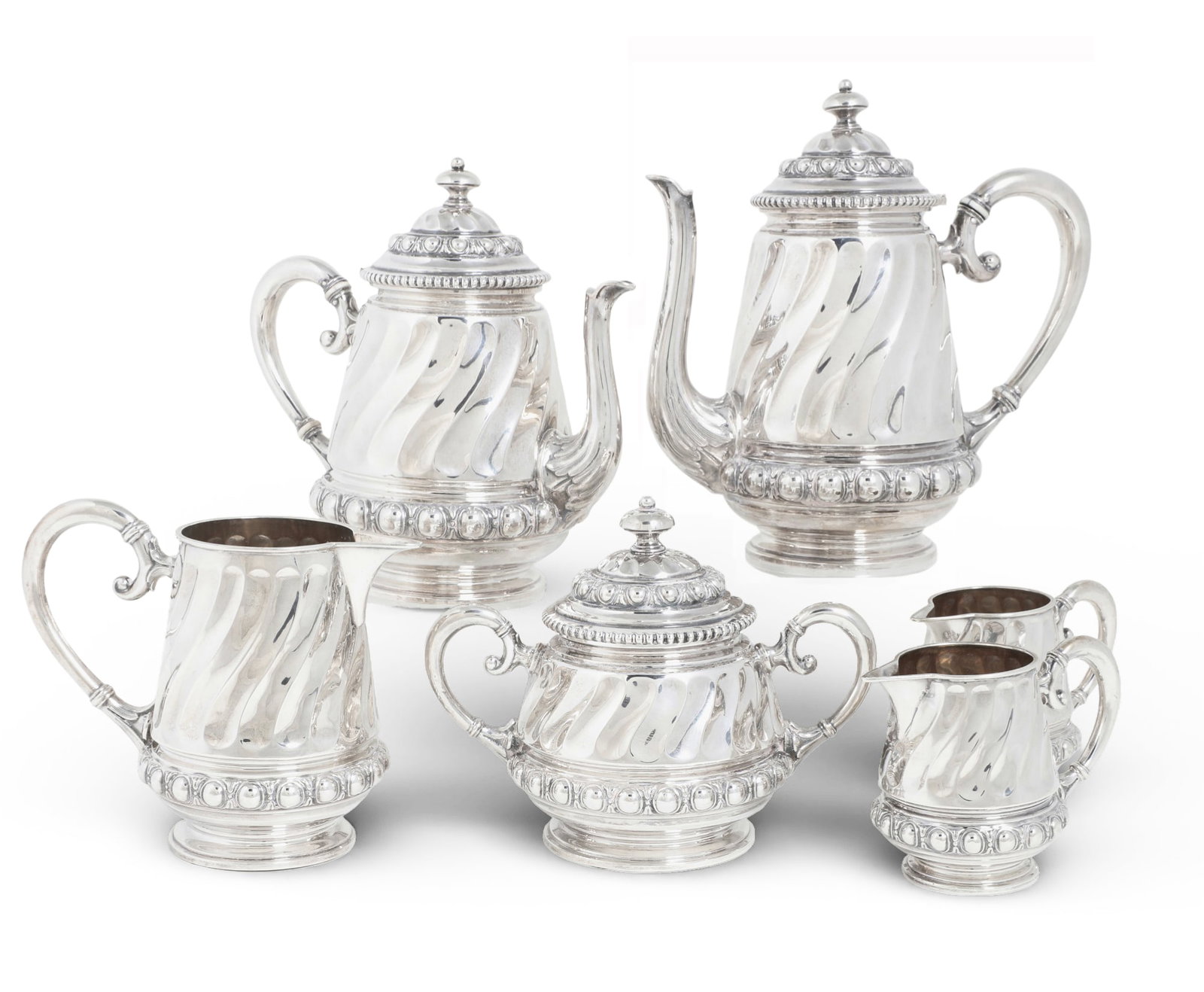 A six piece German 800 standard silver tea and coffee service, Wilhelm Binder, Schwabisch Gmund (1 of 5)