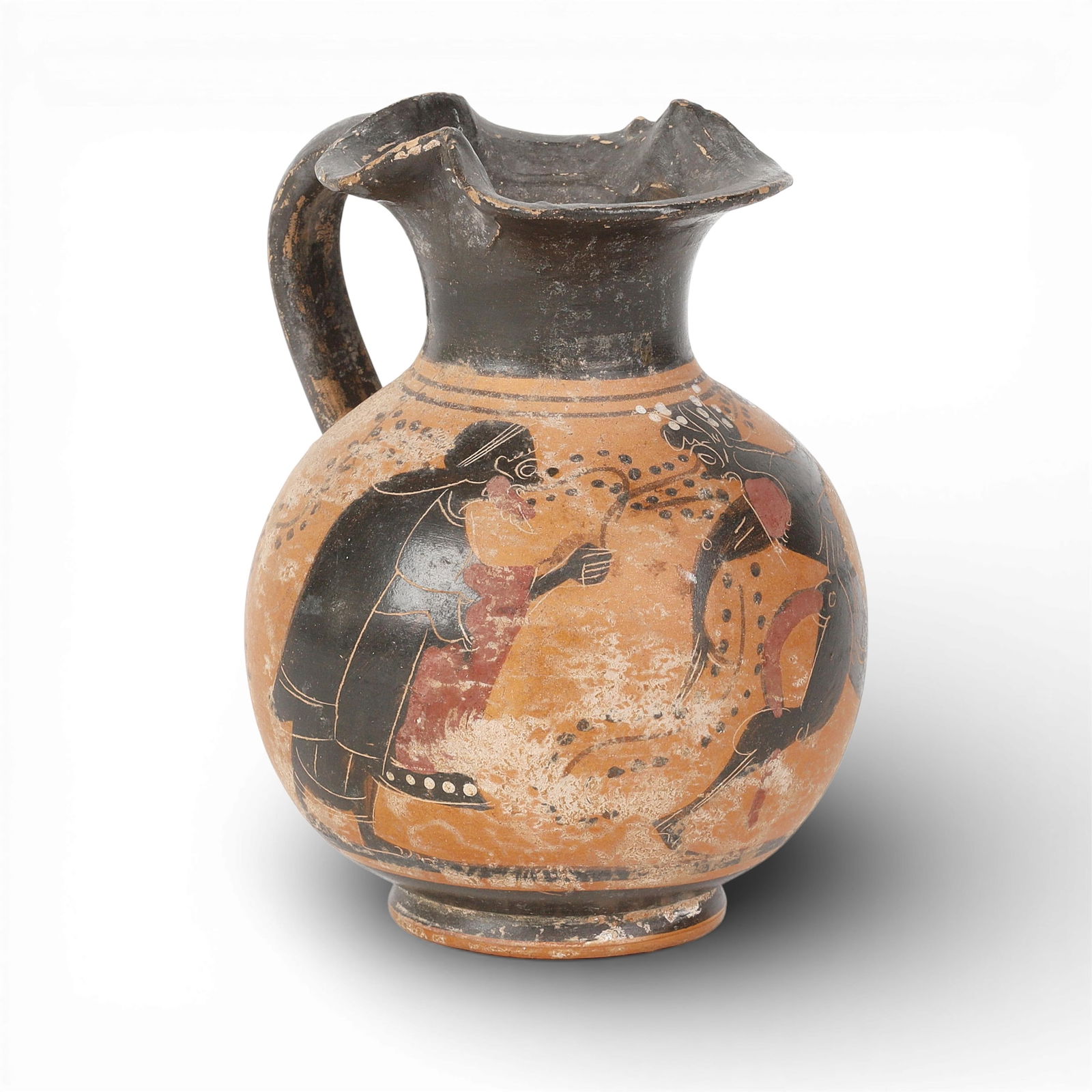 A miniature Attic black figure oinochoe, possibly Ancient (1 of 7)