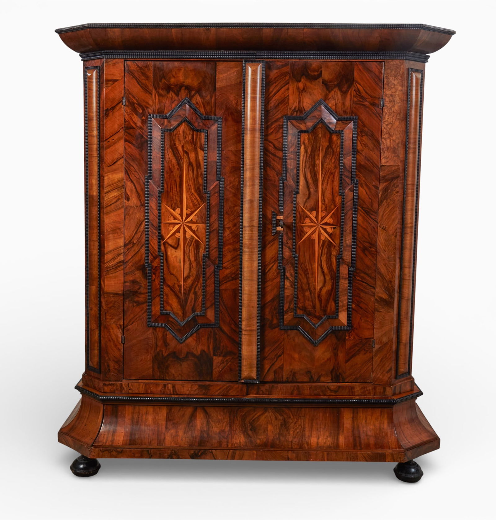 A Flemish Baroque parcel ebonized walnut and parquetry armoire, late 17th century (1 of 17)