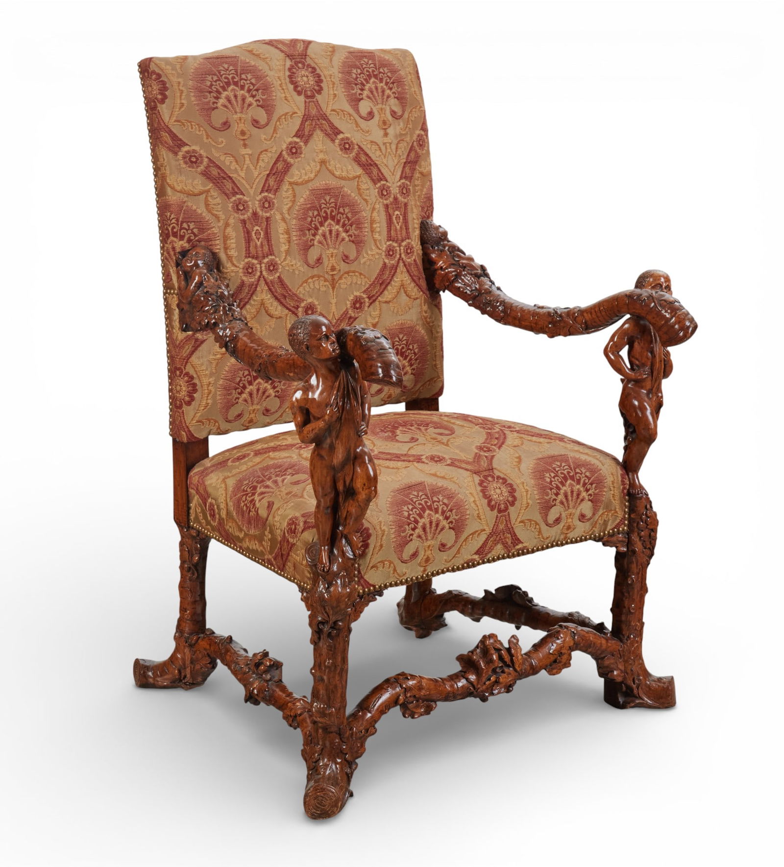 A Venetian Baroque style walnut armchair, in the manner of Andrea Brustolon, late 19th century (1 of 10)