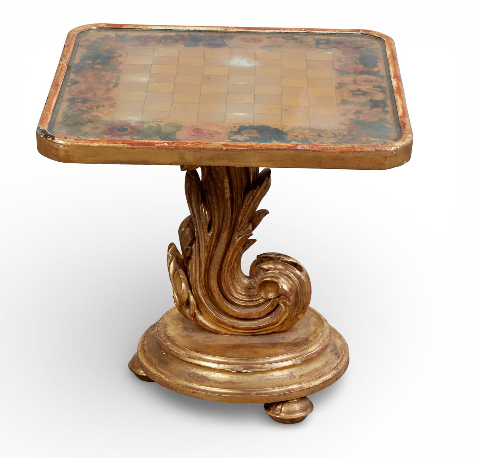 A Continental Baroque style giltwood games table, composed of antique and later elements (1 of 5)