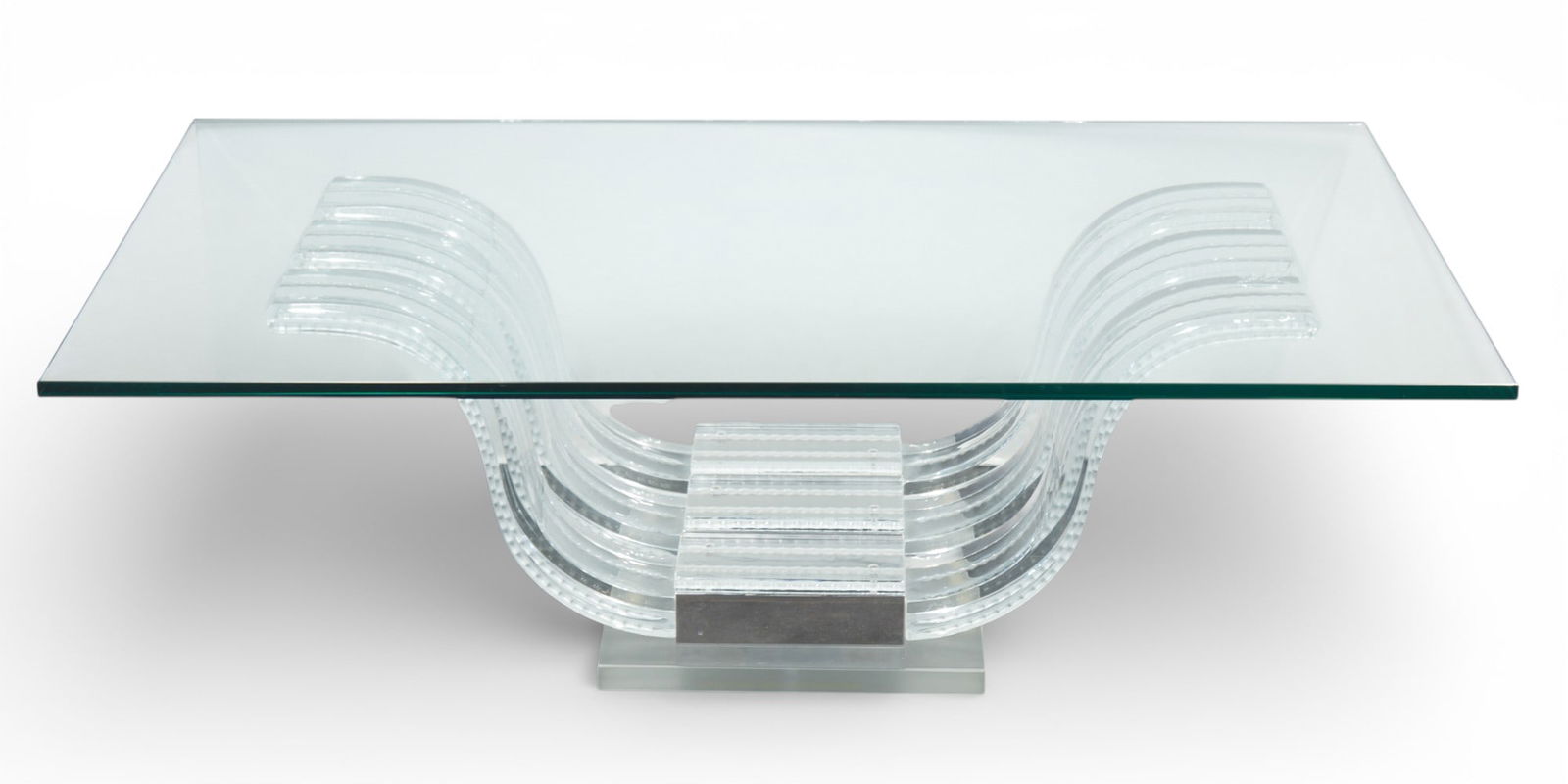 A Lalique glass Perles d'Eau cocktail / coffee table, designed by Rene Lalique in 1934, 2001 (1 of 15)