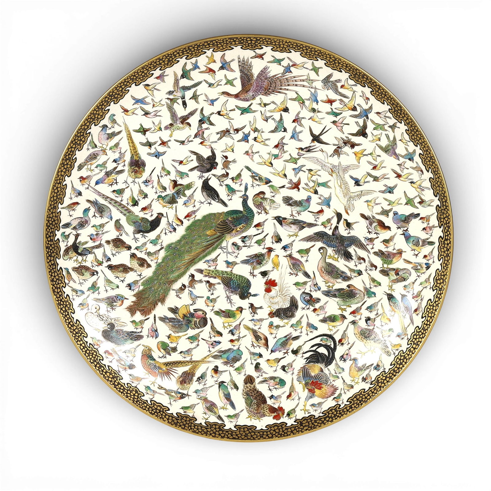 A Japanese Satsuma plate: A Japanese Satsuma platePainted character marks to underside.height 1 3/4in (4.5cm); diameter 12in (25.5cm) Provenance:Property from a Private Collection, San Francisco, California.