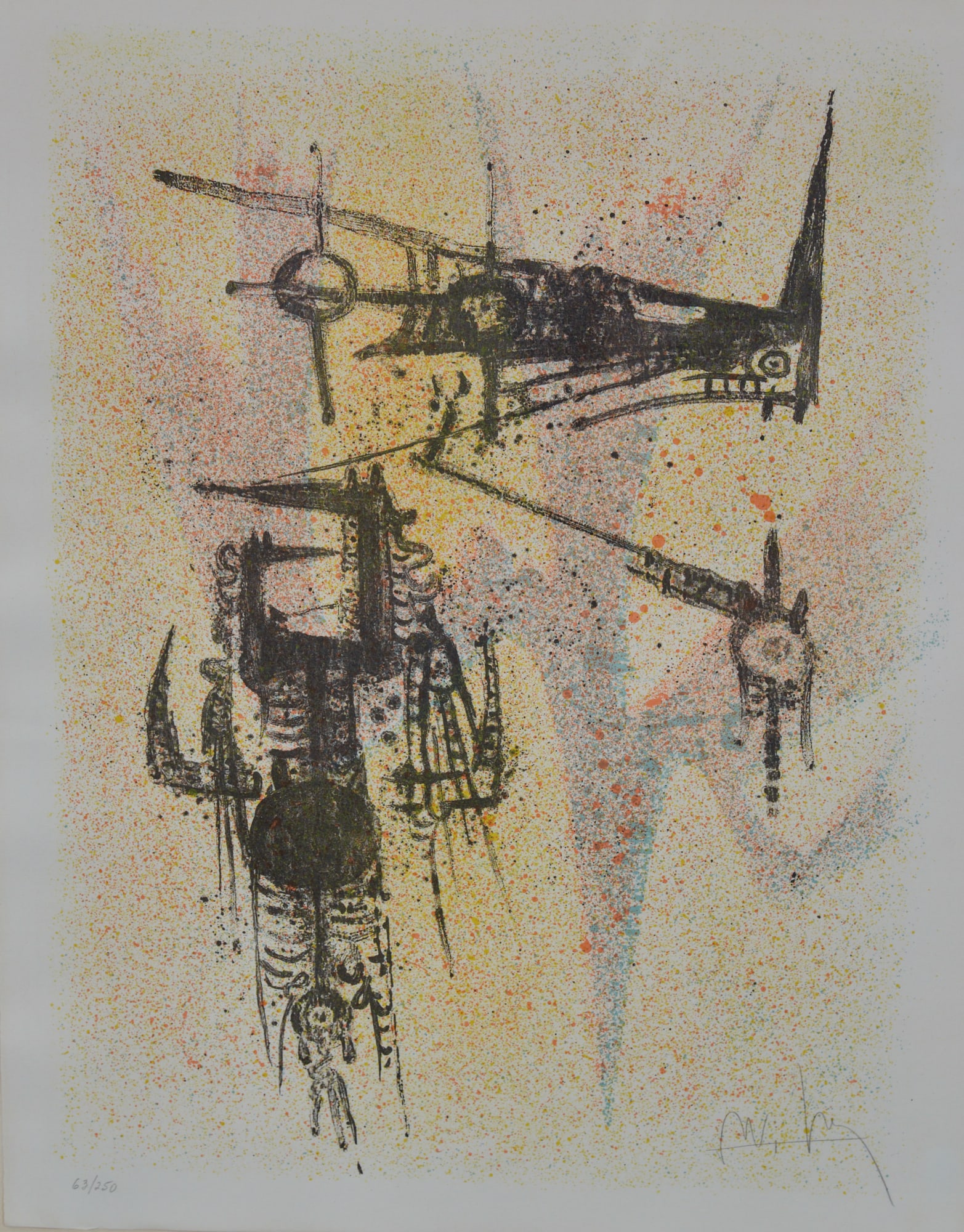 Wifredo Lam (Cuba, 1902-1982), Untitled (from the "Flight" portfolio), 1967, published 1971,: Wifredo Lam(Cuba, 1902-1982)Untitled (from the "Flight" portfolio), 1967, published 1971lithograph in colors on BFK Rives papernumbered 63/250 and signed in pencil to lower margins; printed by Mathieu