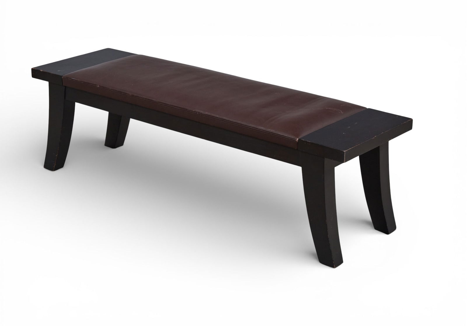 A Christian Liagre for Holly Hunt ebonized upholstered bench , modern (1 of 5)