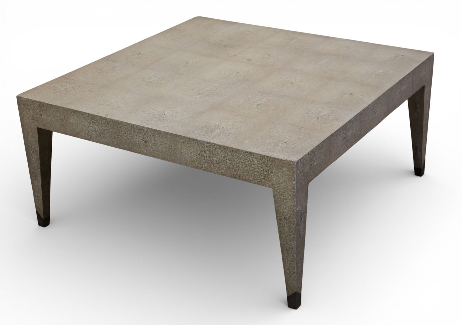 A Modernist faux shagreen cocktail/coffee table: A Modernist faux shagreen cocktail/coffee table height 18in (46cm); width 38in (97cm) square