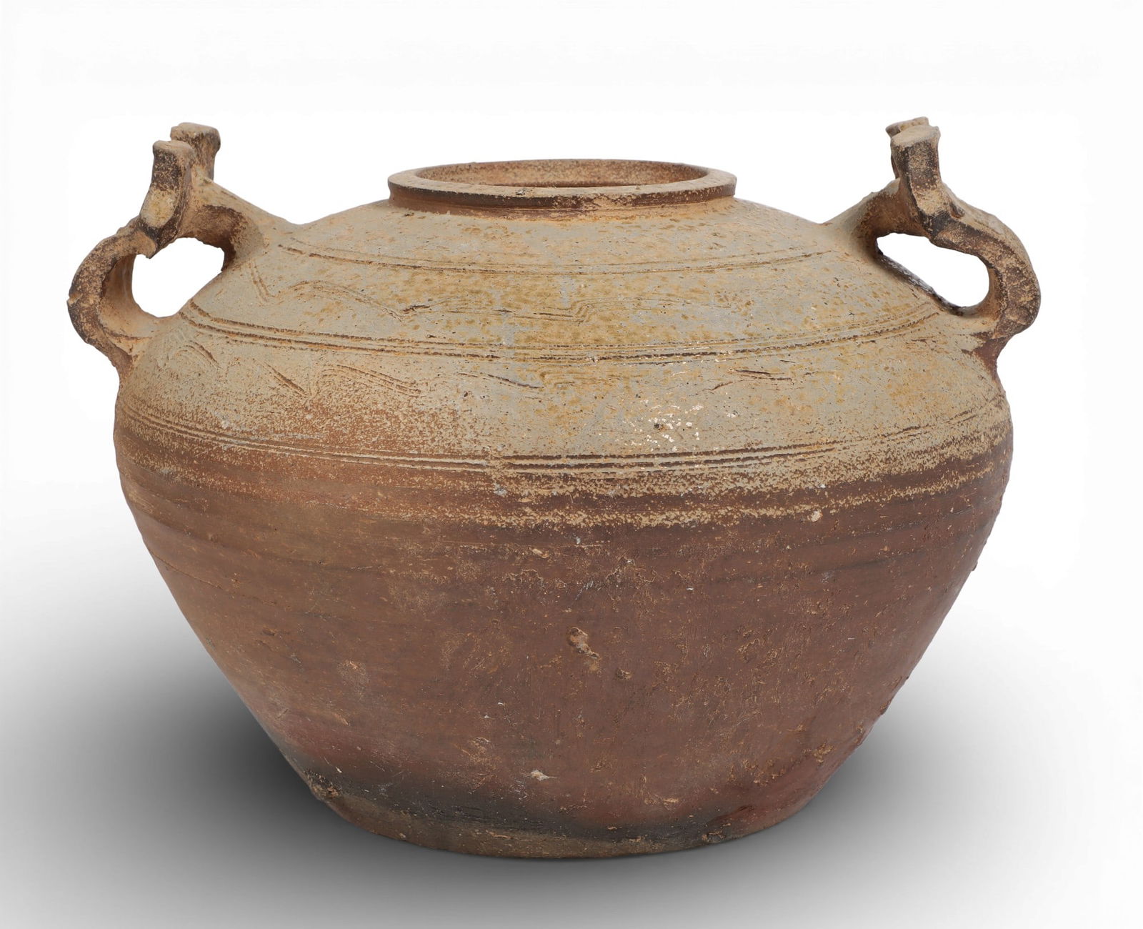 A Chinese pottery jar with zoomorphic handles (1 of 5)