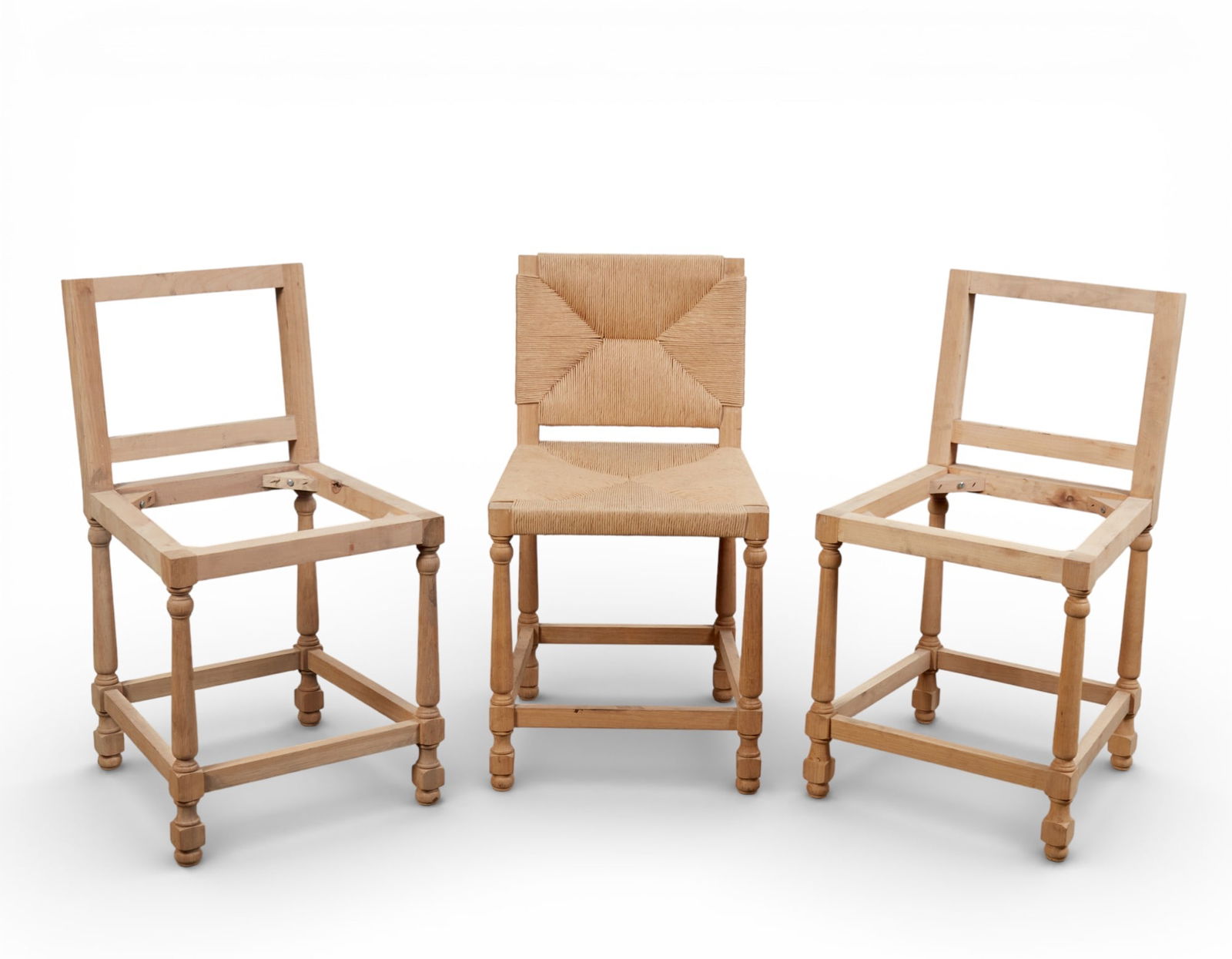 Three oak high chairs, modern (1 of 7)