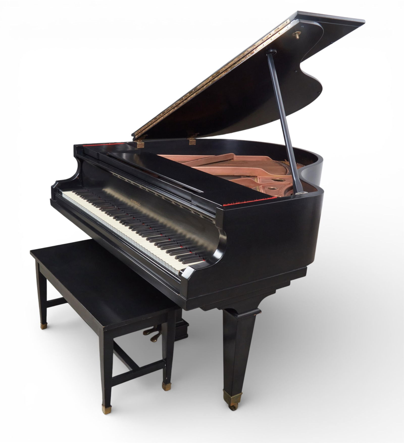 A black ebonized baby grand piano by Kimball (1 of 16)
