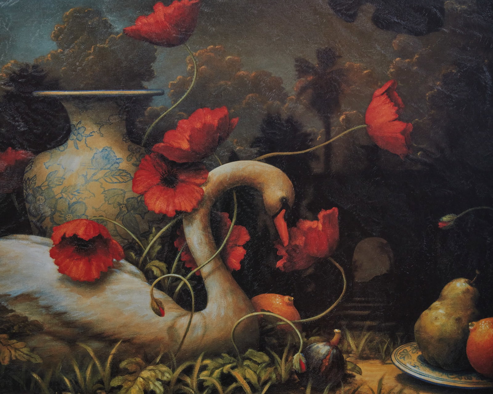 After Kevin Sloane (American, b. 1958), The Seduction of Cygnus, gicl?e on canvas, 32 x 39in (81 x: After Kevin Sloane American b. 1958 The Seduction of Cygnus gicl?e on canvas 32 x 39in (81 x 99cm)