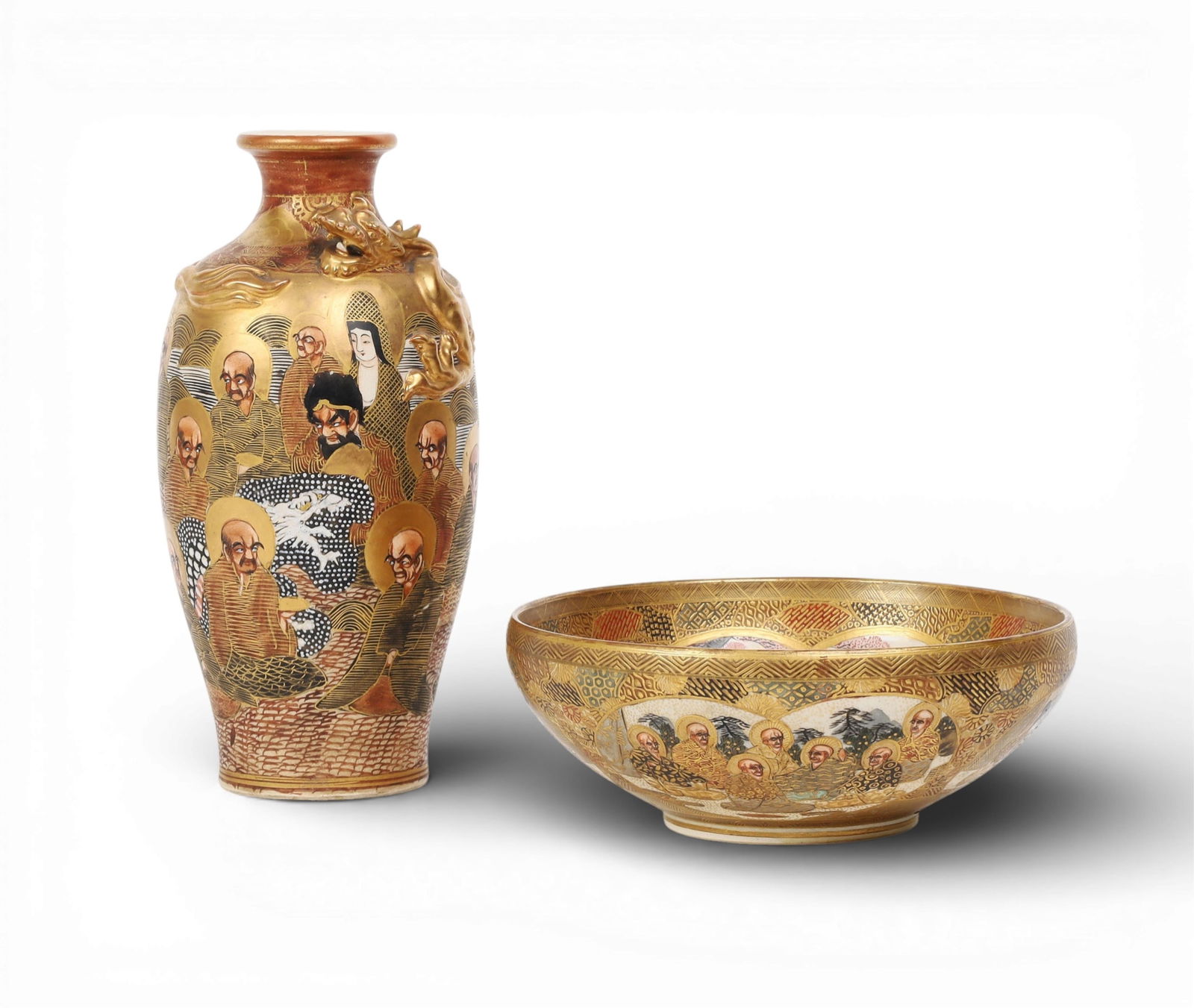 A group of two Japanese satsuma items (1 of 7)