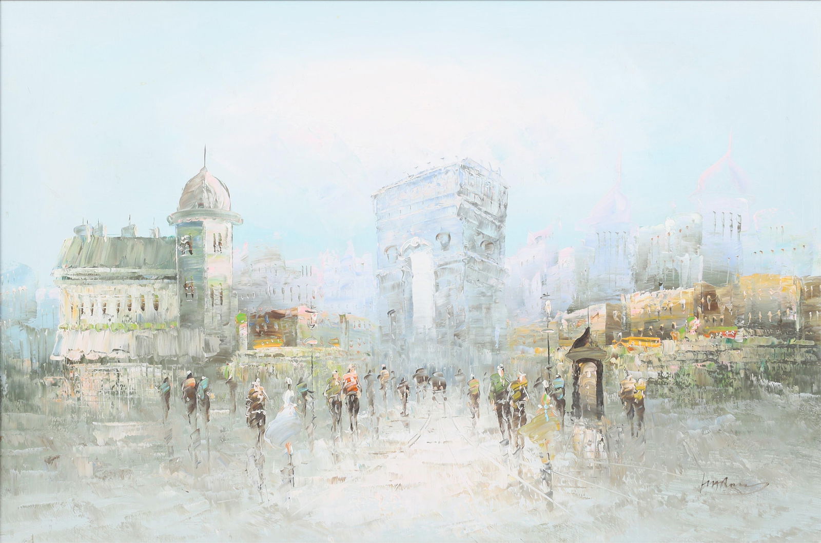 Unkown Artist (20th century), Arc de Triomphe de l'?toile, oil on canvas, 24 x 36in (61 x 92cm) (1 of 5)