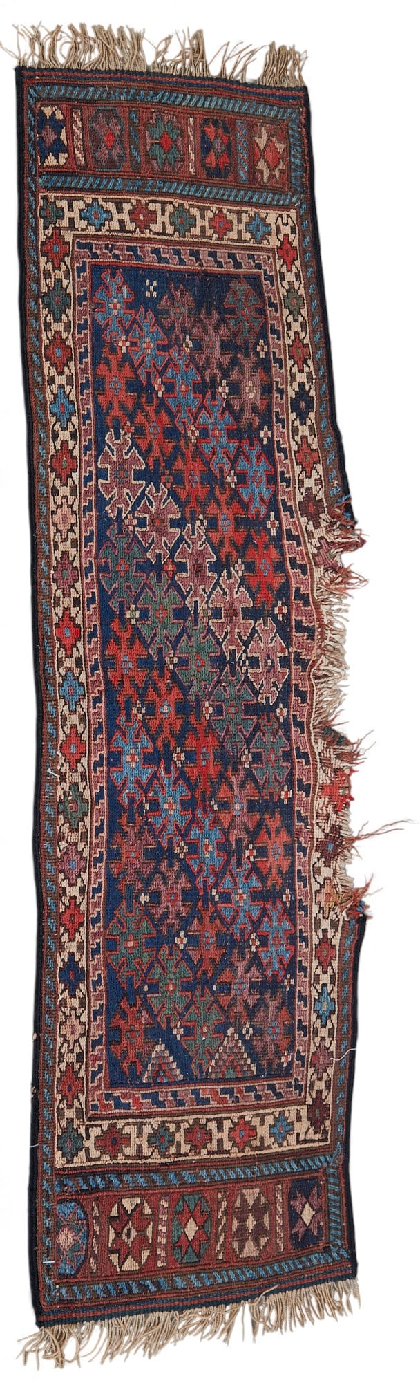 A Soumac rug fragment: A Soumac rug fragment 1ft x 3ft6in