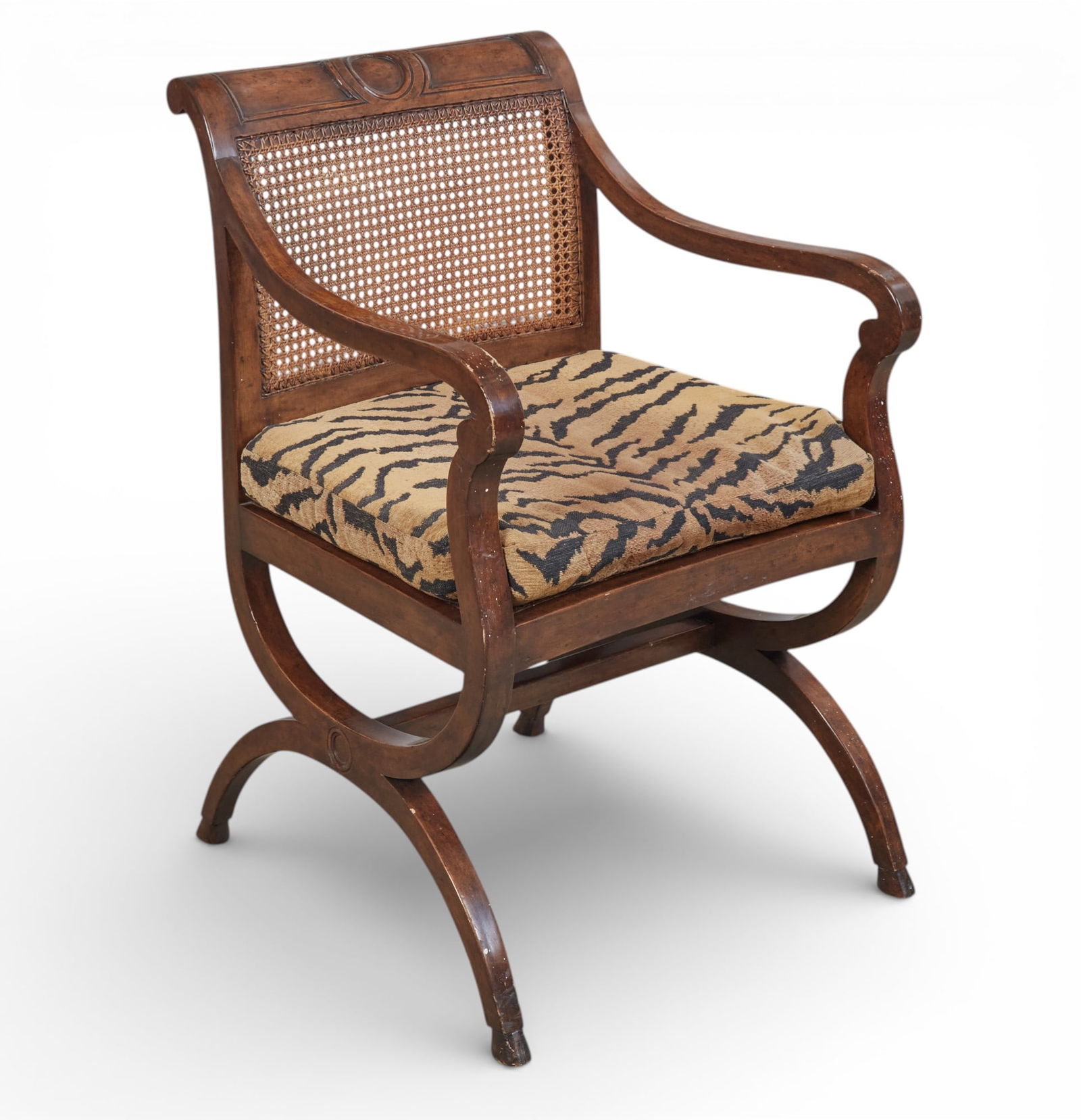 A neoclassical style armchair with cane back (1 of 9)