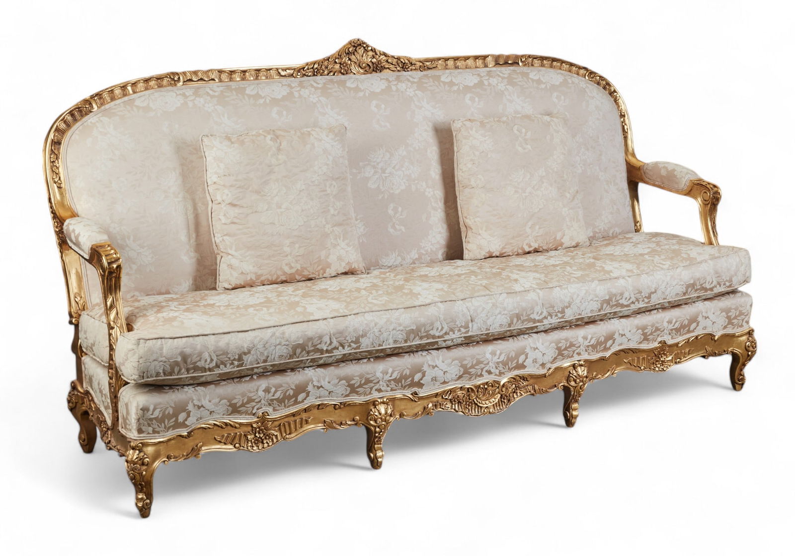 A Continental Rococo style giltwood sofa, 20th century (1 of 8)