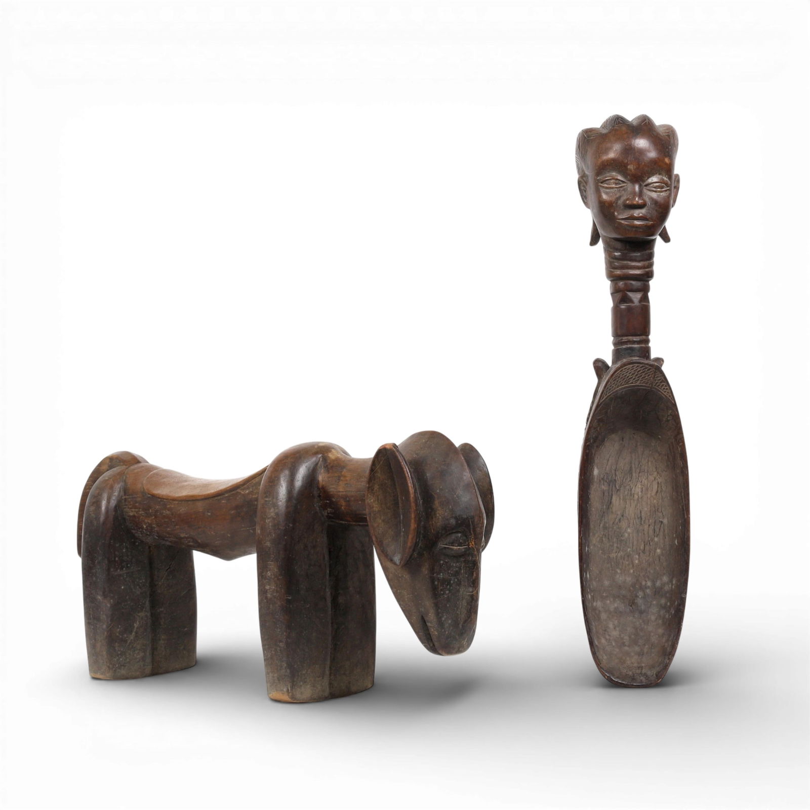 A group of two African carvings (1 of 8)