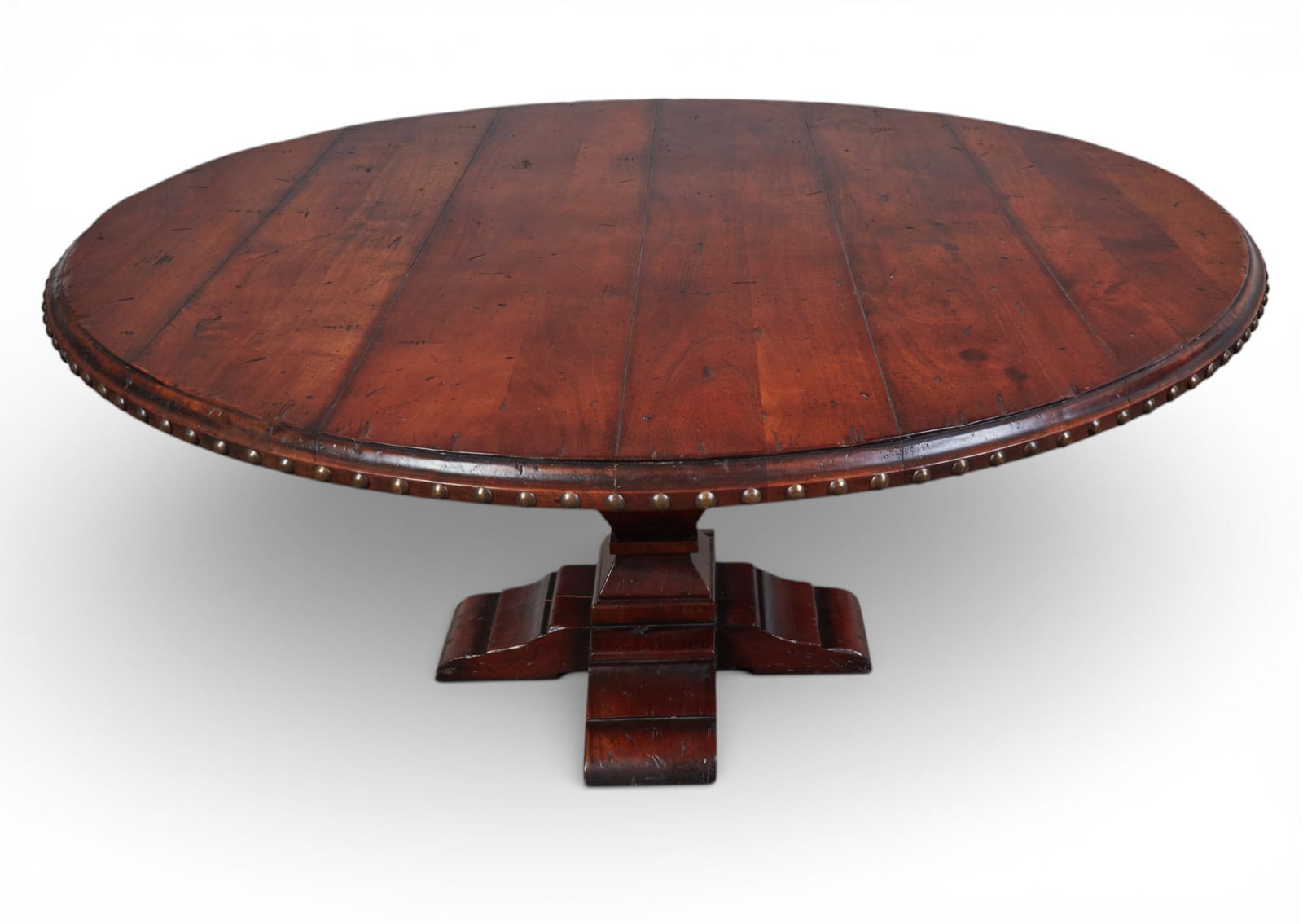 A two part round rustic dining room table (1 of 5)