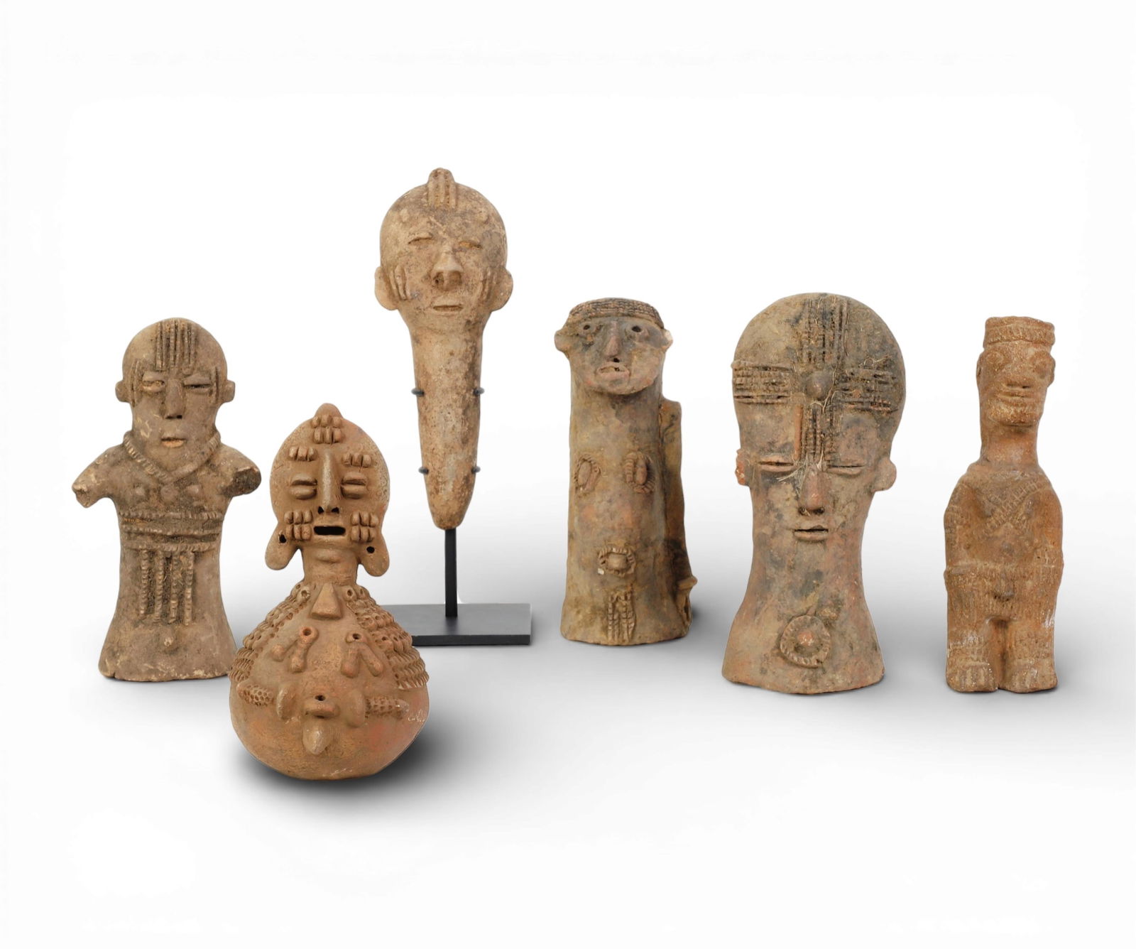 A group of six pottery figures (1 of 5)