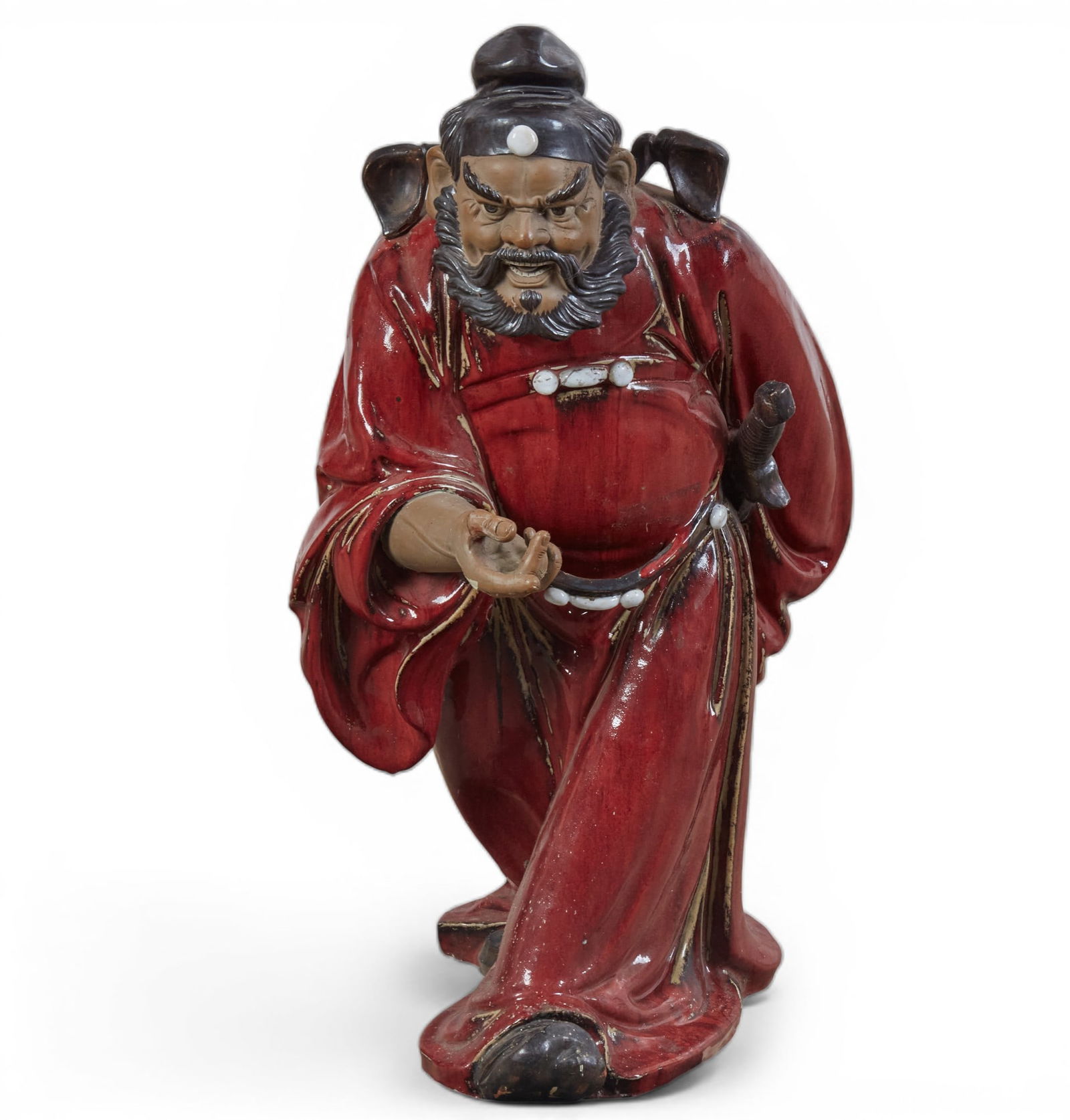 A large Chinese glazed pottery figure (1 of 5)