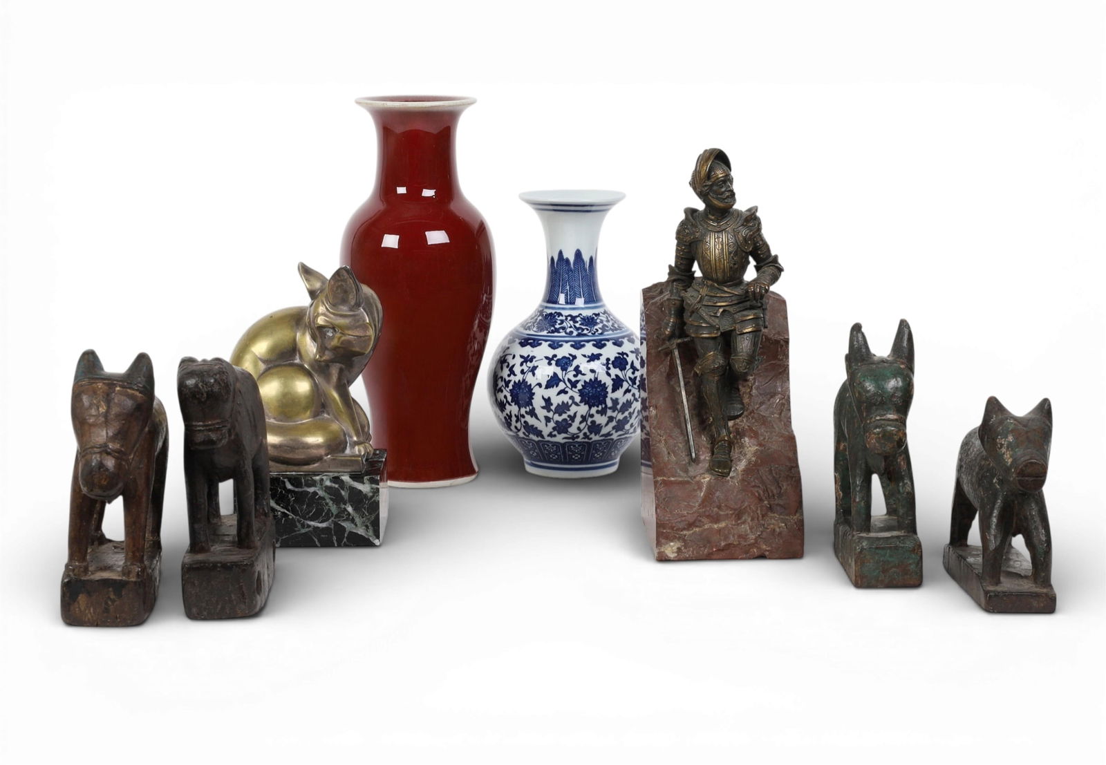 A group of decorative table articles: A group of decorative table articles Tallest: height 12 x diameter 4 1/2 in. (30.5 x 11.4 cm.)