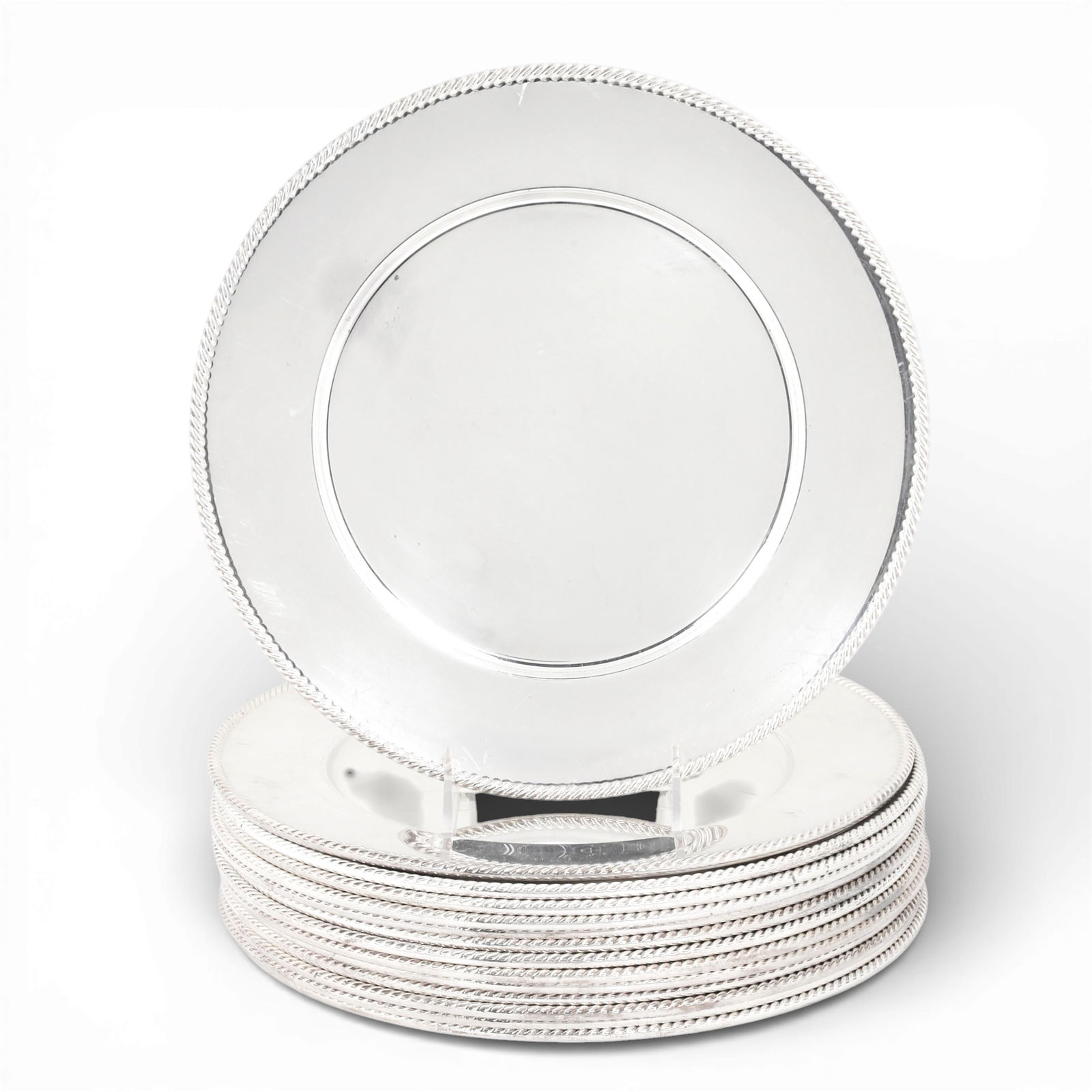 A set of twelve silver plated service plates (1 of 3)