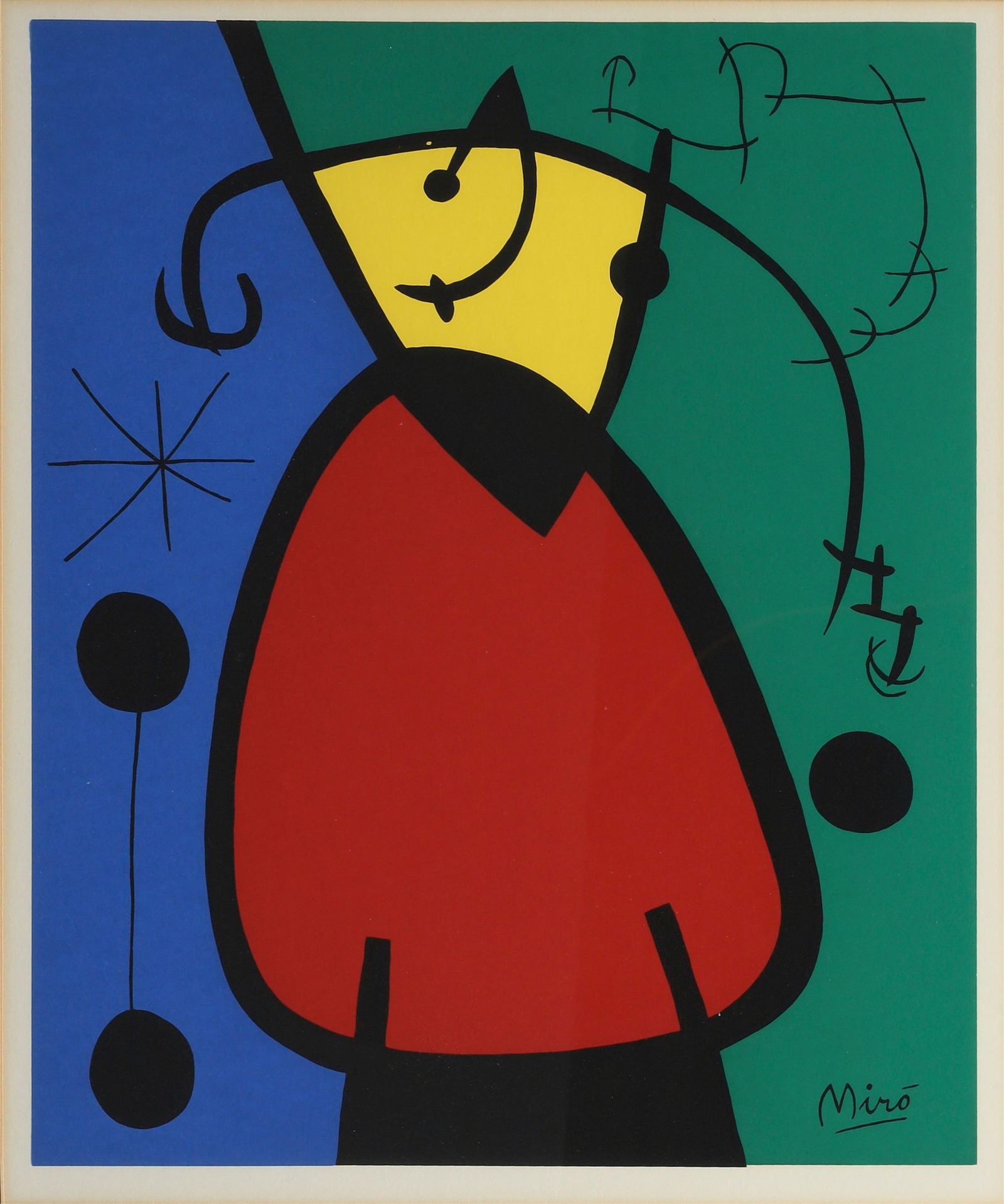 Joan Miro (Spain, 1893-1983), Birth of a Day, serigraph in colors on wove paper, height 19 x width (1 of 5)