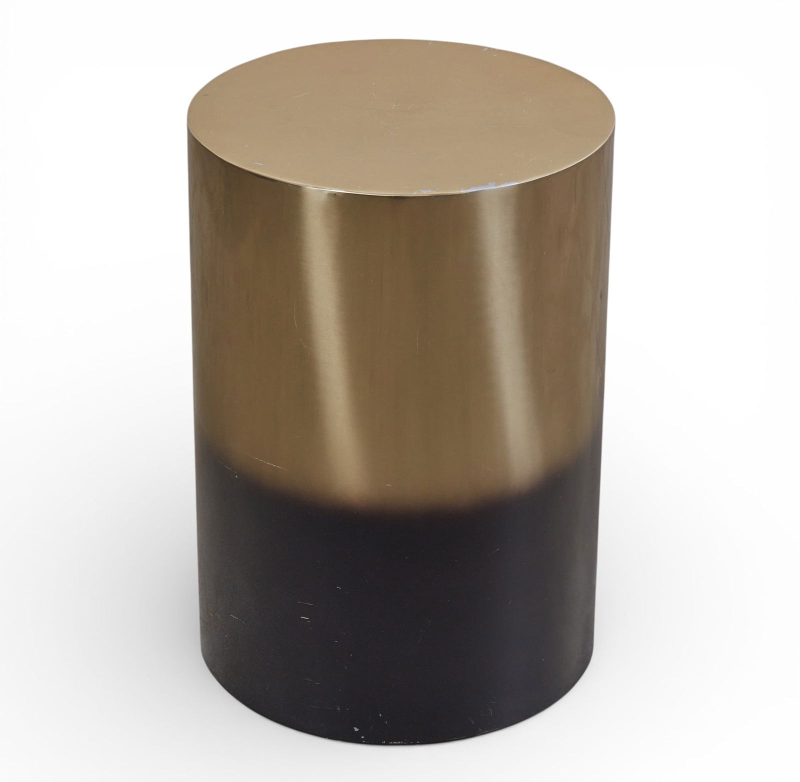 A two tone round metal side table - 4